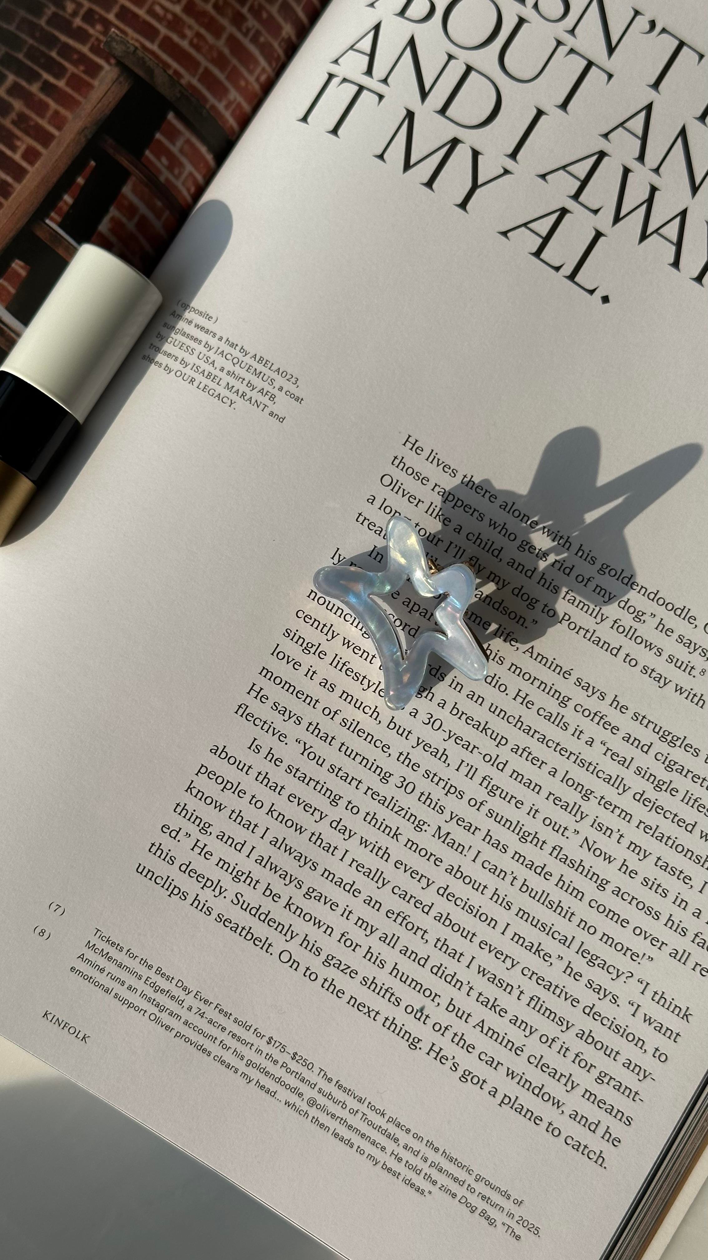 Mavi  Hologramlı Yıldızlı Mandal Toka