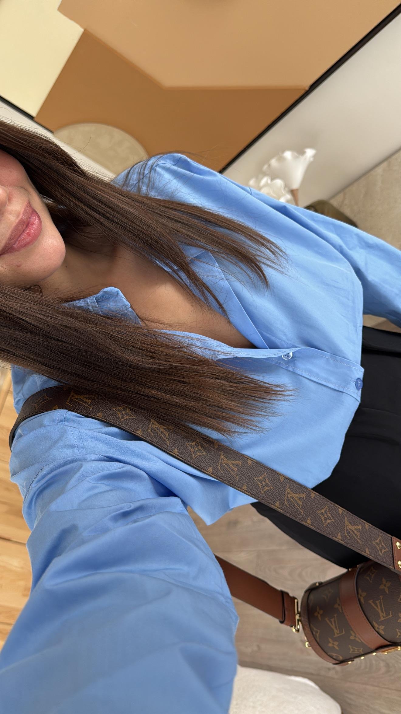 Mavi Oversize Poplin Gömlek