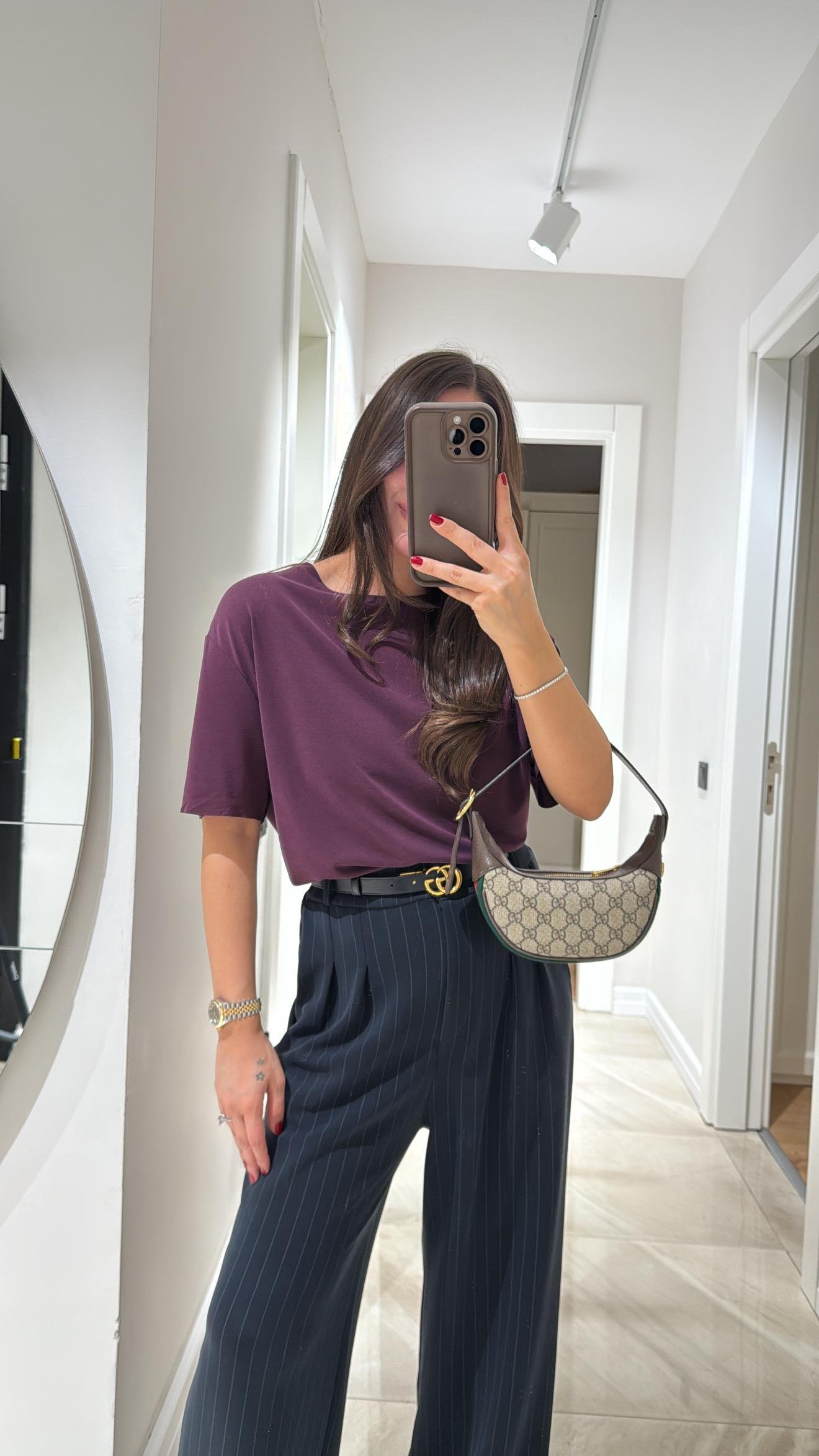 Mürdüm Modal Kumaş Lazer Kesim Marka Model Tişört