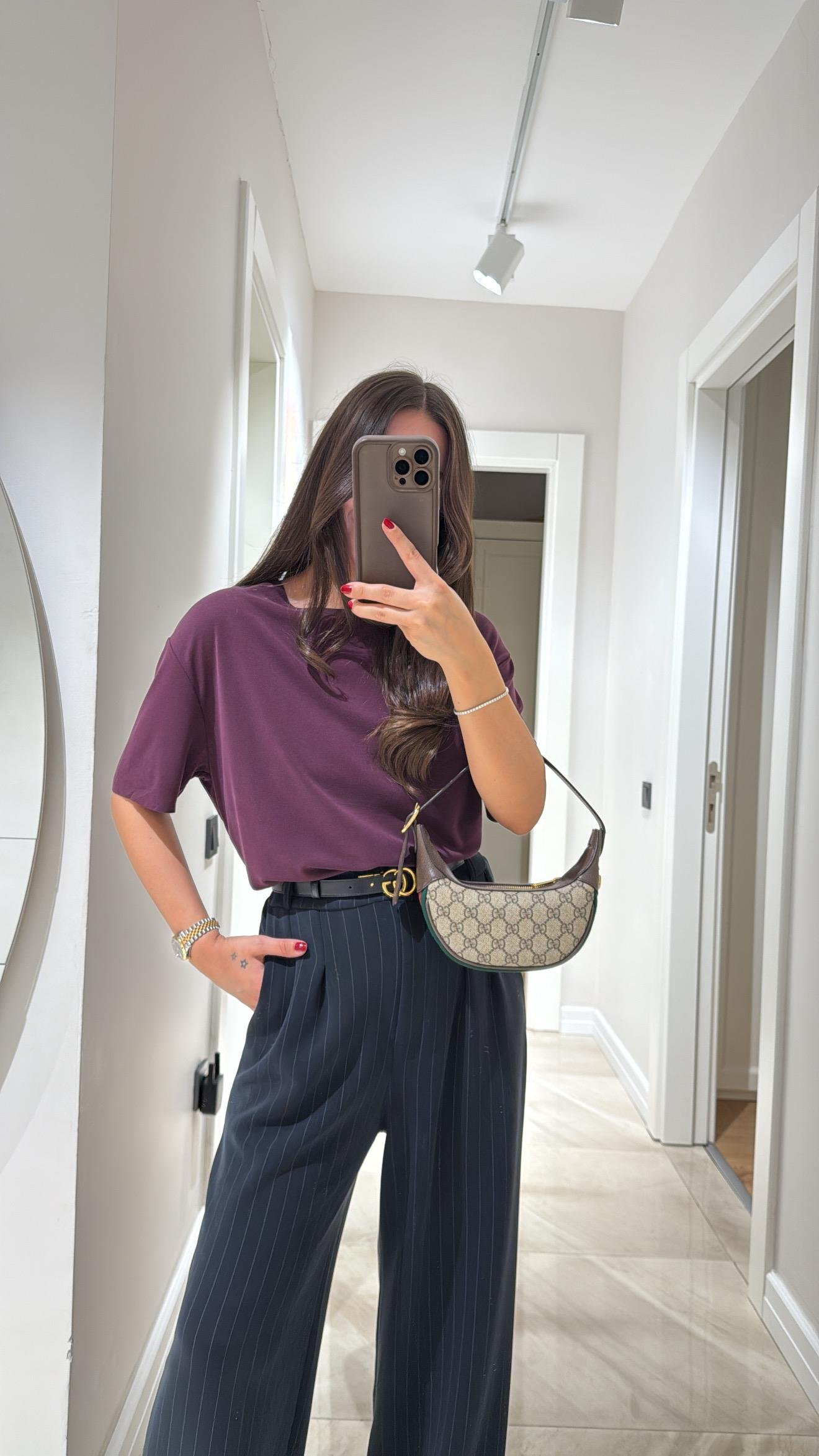 Mürdüm Modal Kumaş Lazer Kesim Marka Model Tişört