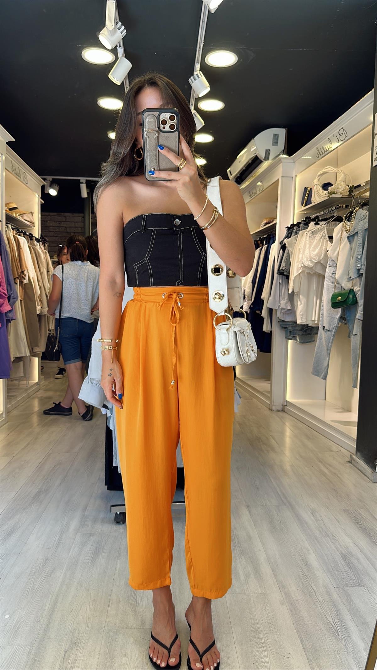 Orange Havuç Kesim Tensel Pantolon