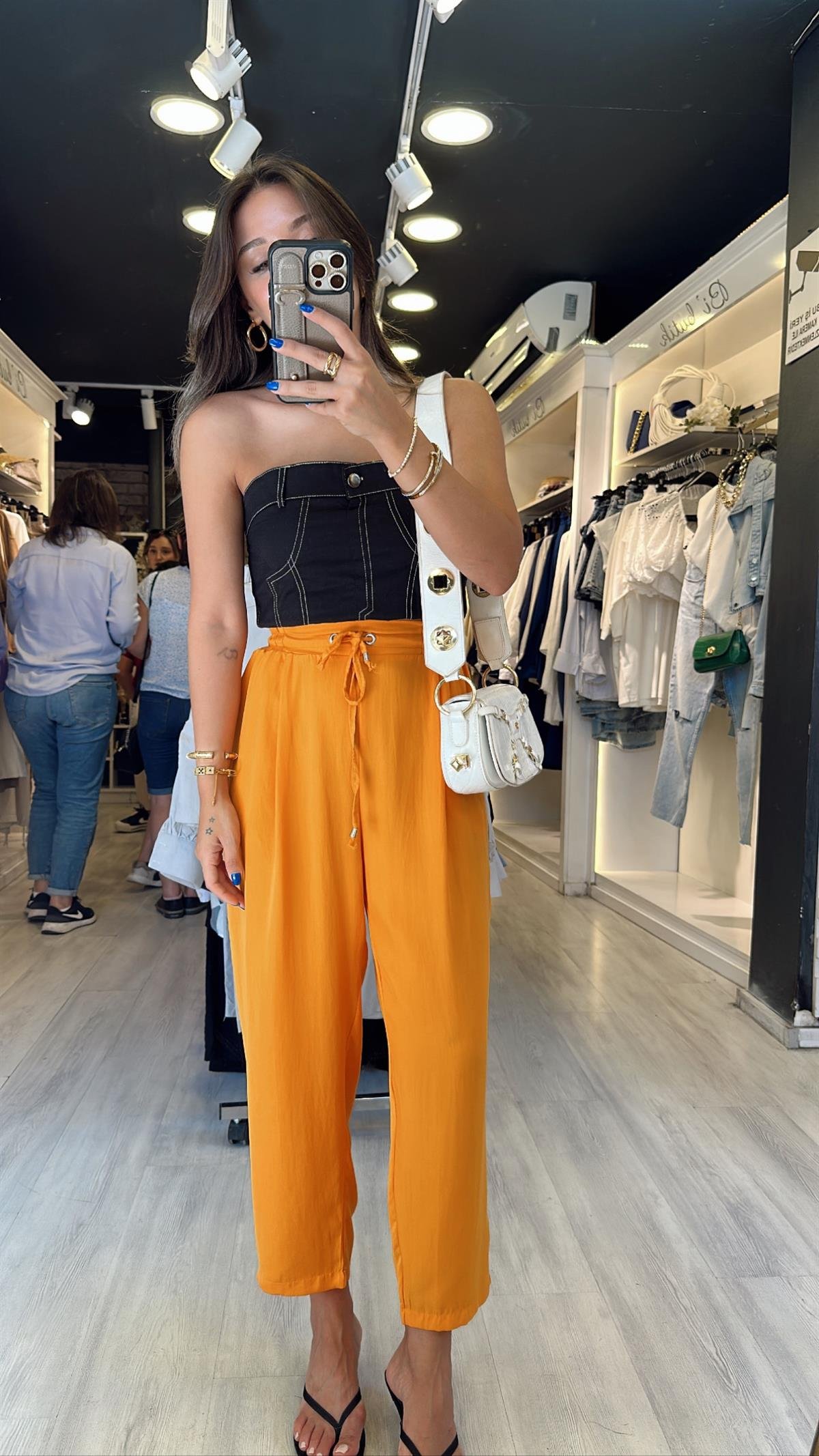 Orange Havuç Kesim Tensel Pantolon