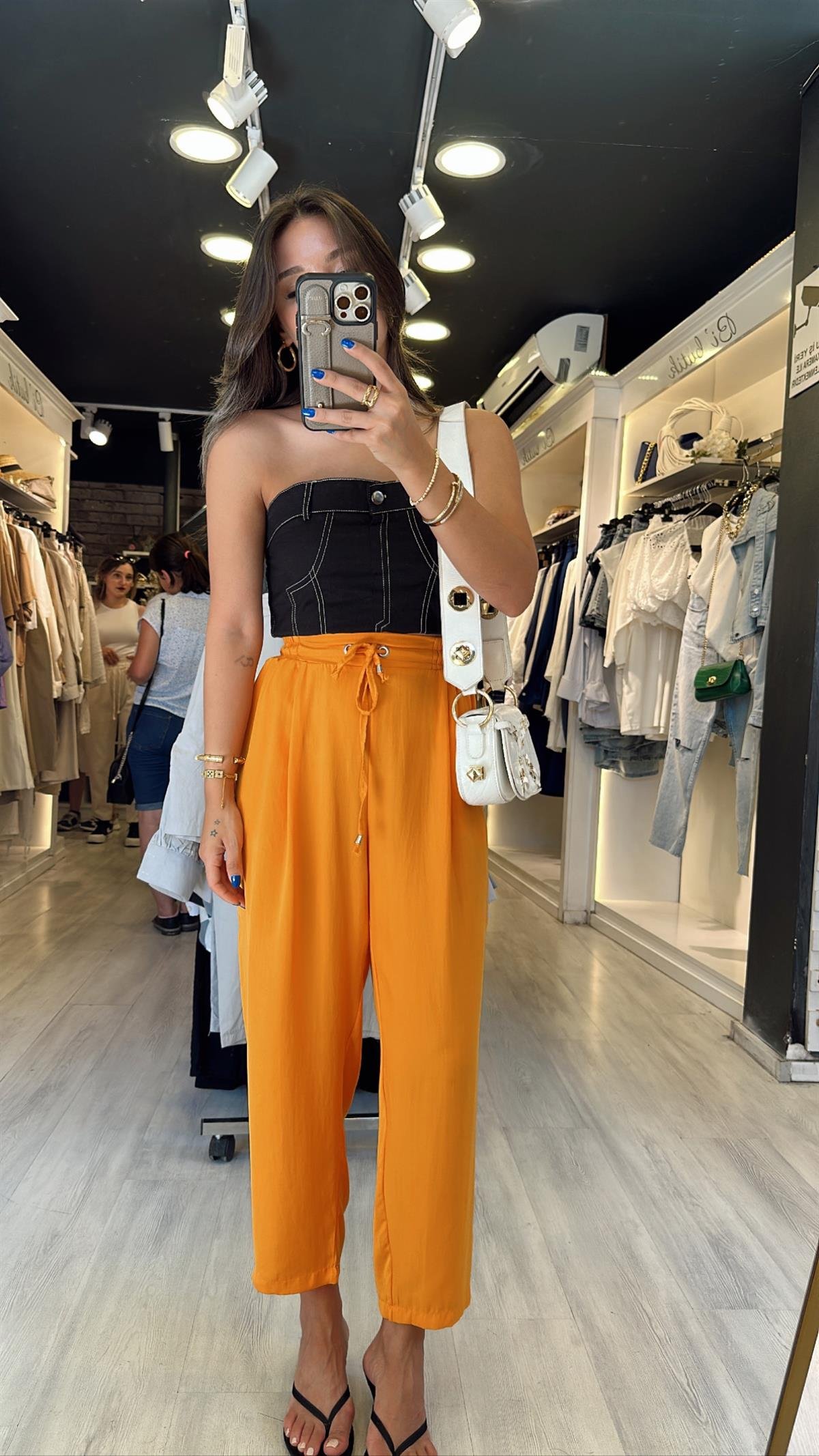 Orange Havuç Kesim Tensel Pantolon