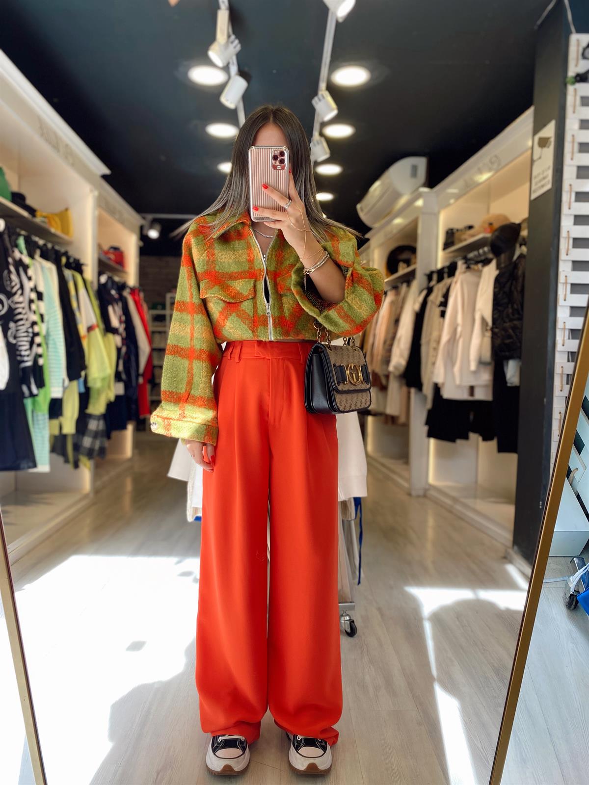 Orange Palazzo Pantolon