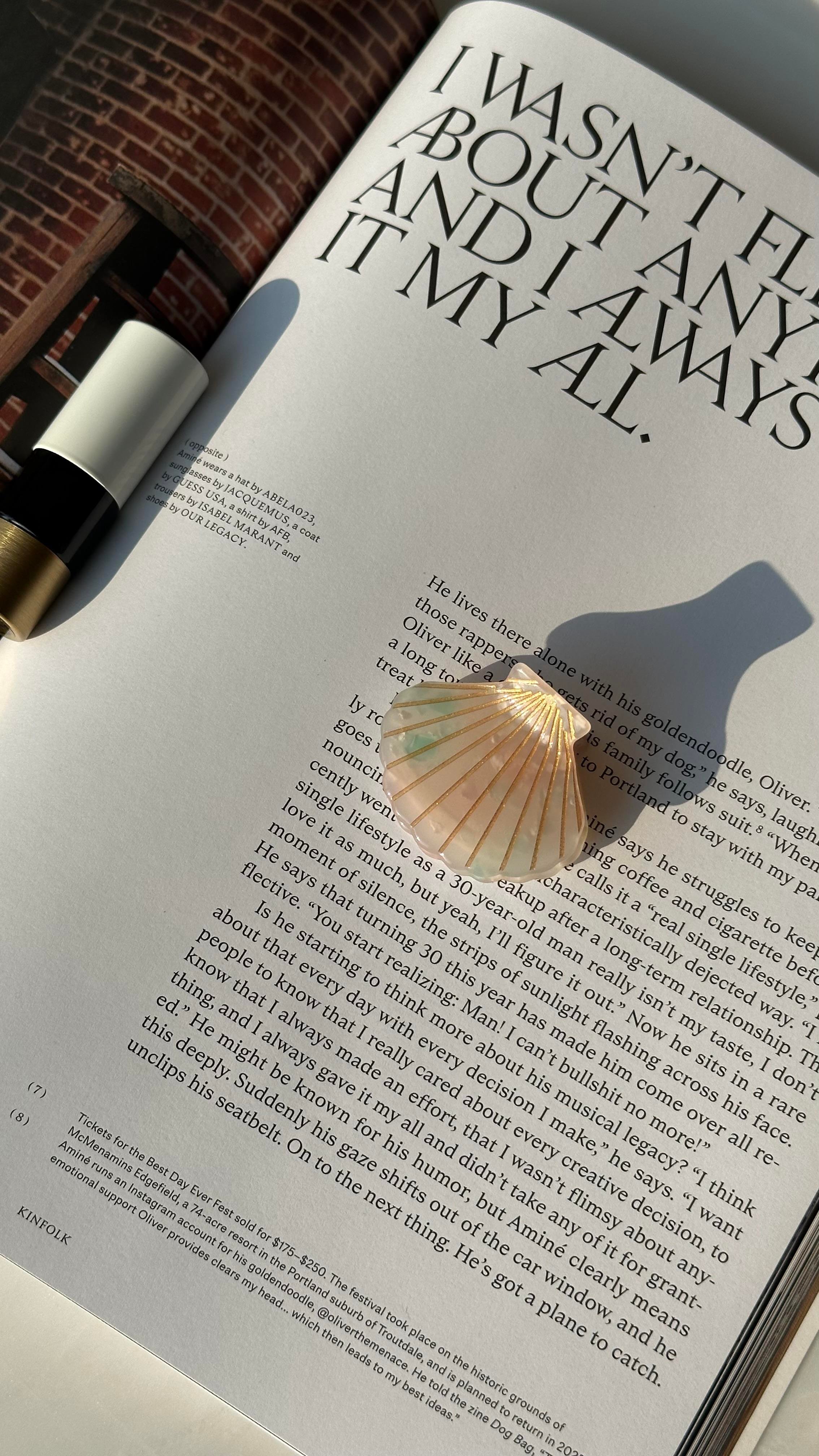 Pembe Çok Renkli İstiridye Mandal Toka