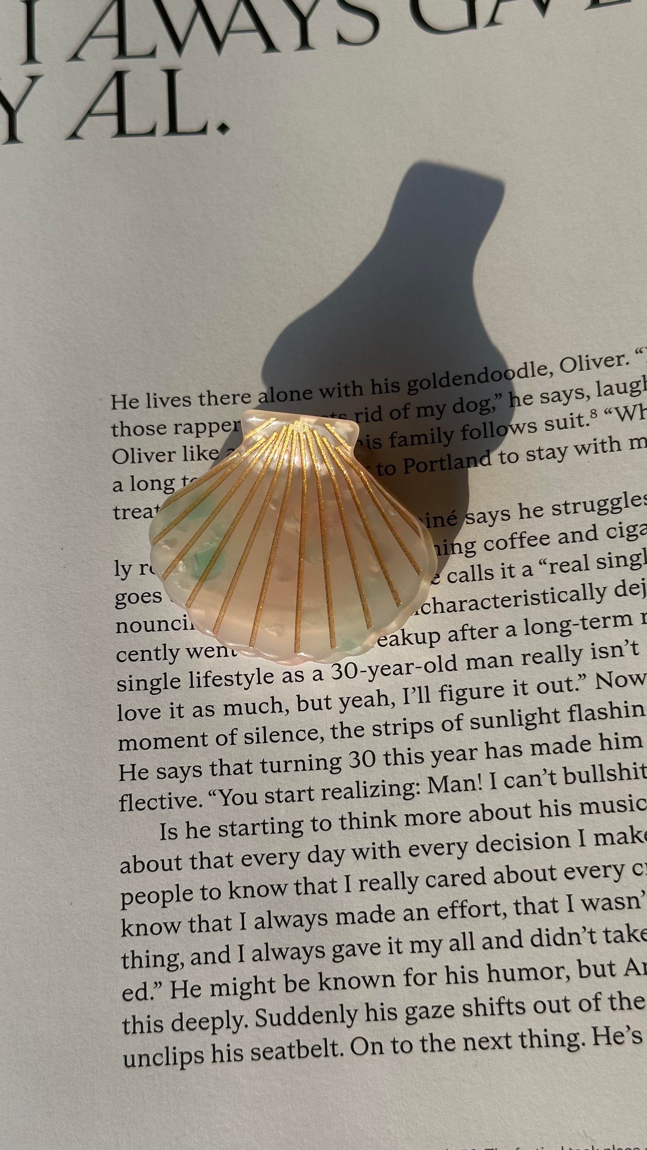 Pembe Çok Renkli İstiridye Mandal Toka