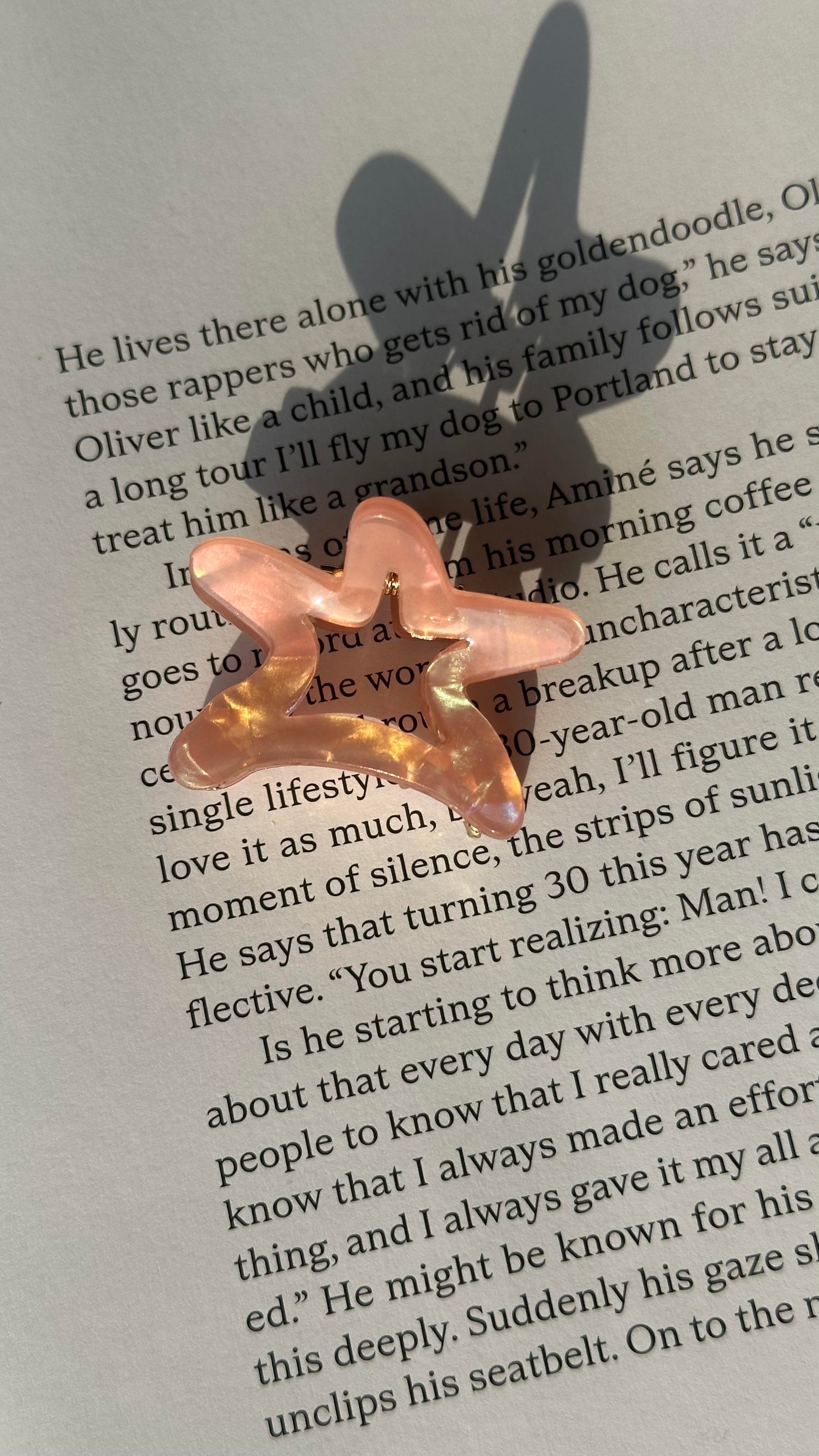 Pembe  Hologramlı Yıldızlı Mandal Toka