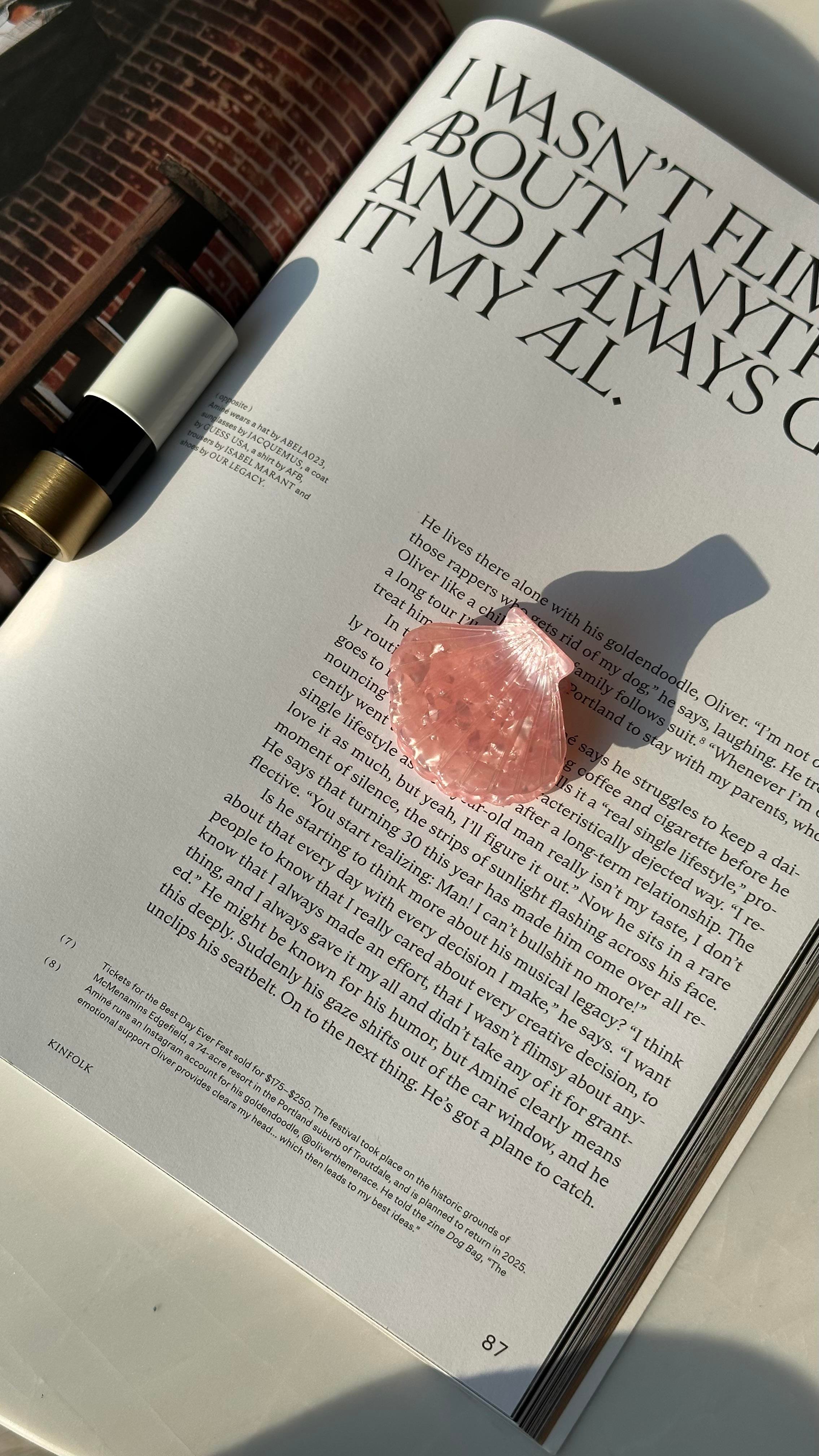 Pembe Sedefli İstiridye Mandal Toka