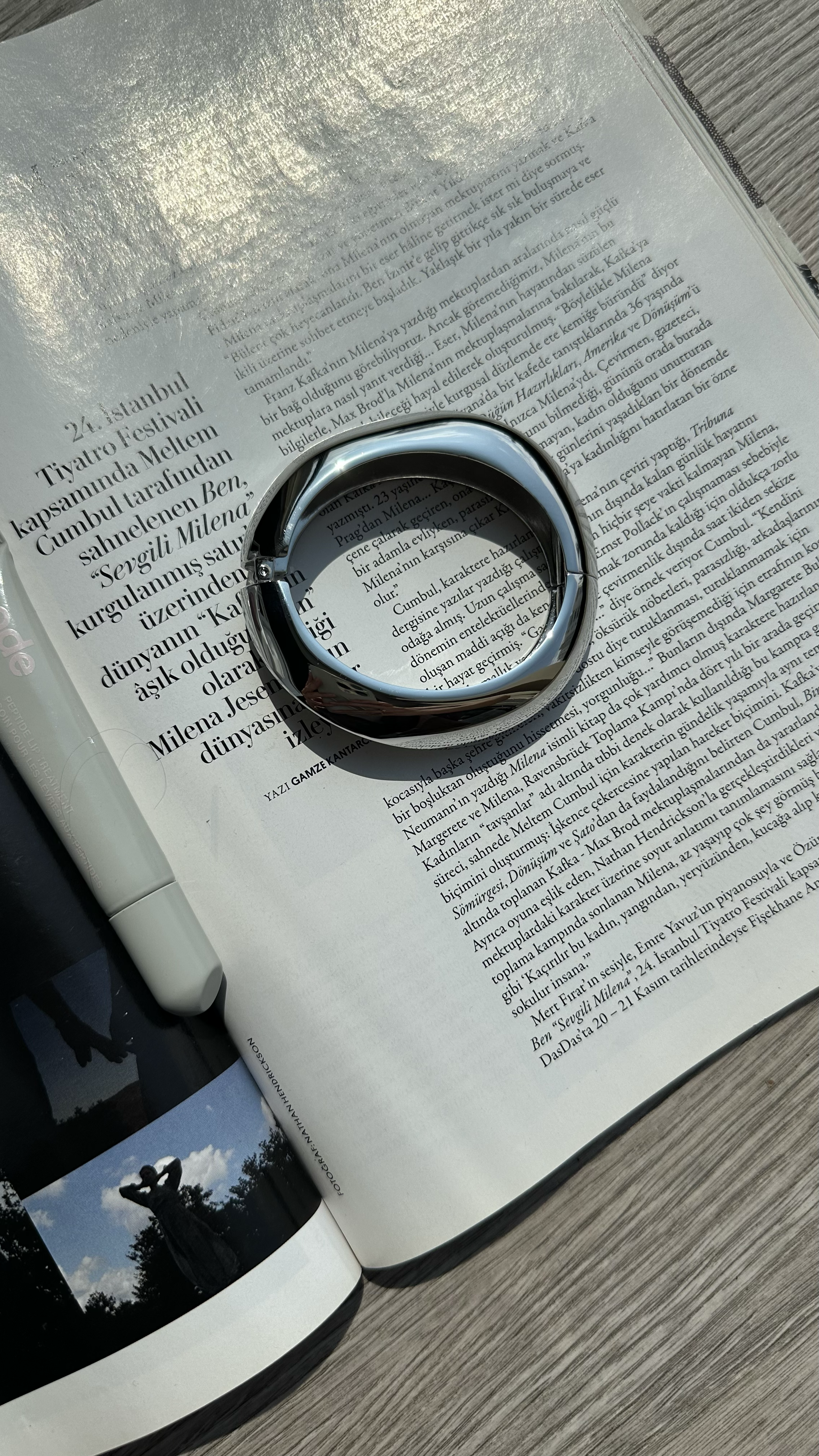 Silver Asimetrik İnce Kelepçe Bileklik