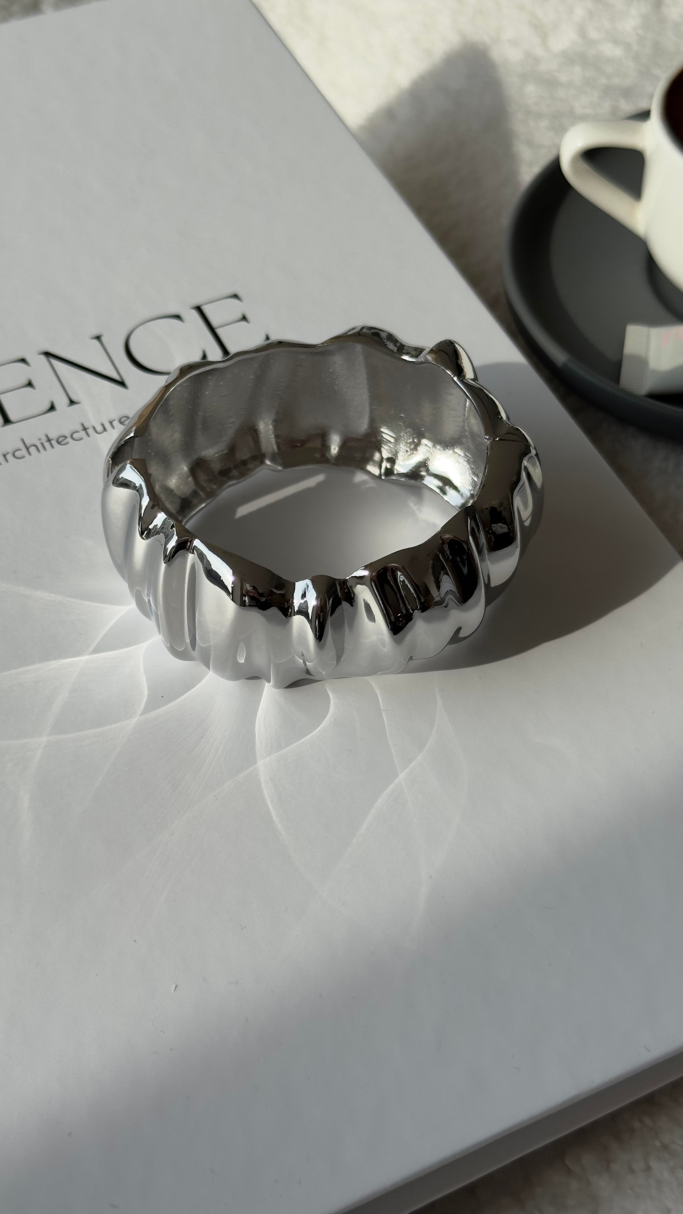 Silver Lastikli Asimetrik Bileklik