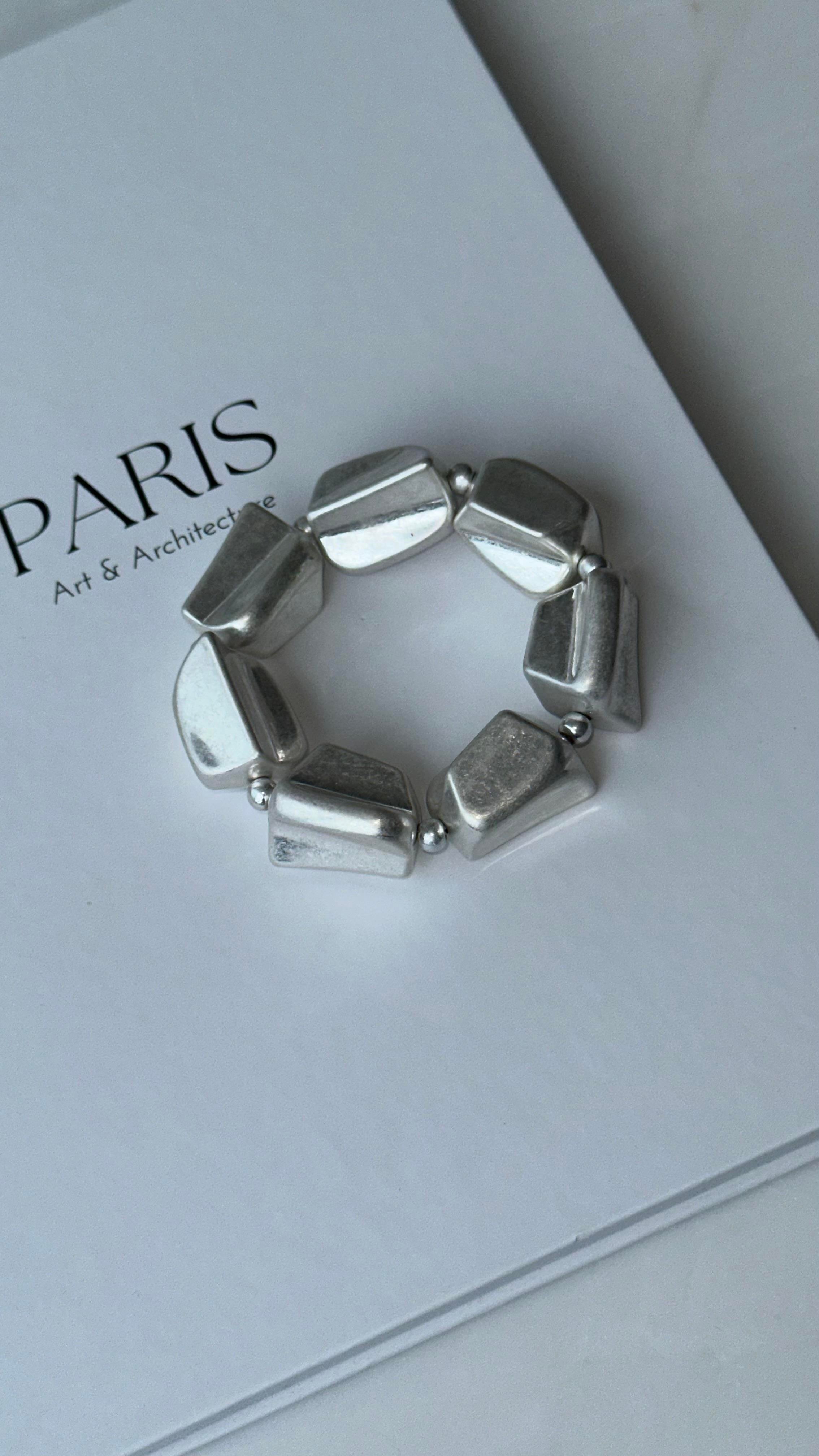 Silver Taş Görünümlü Lastik Bileklik