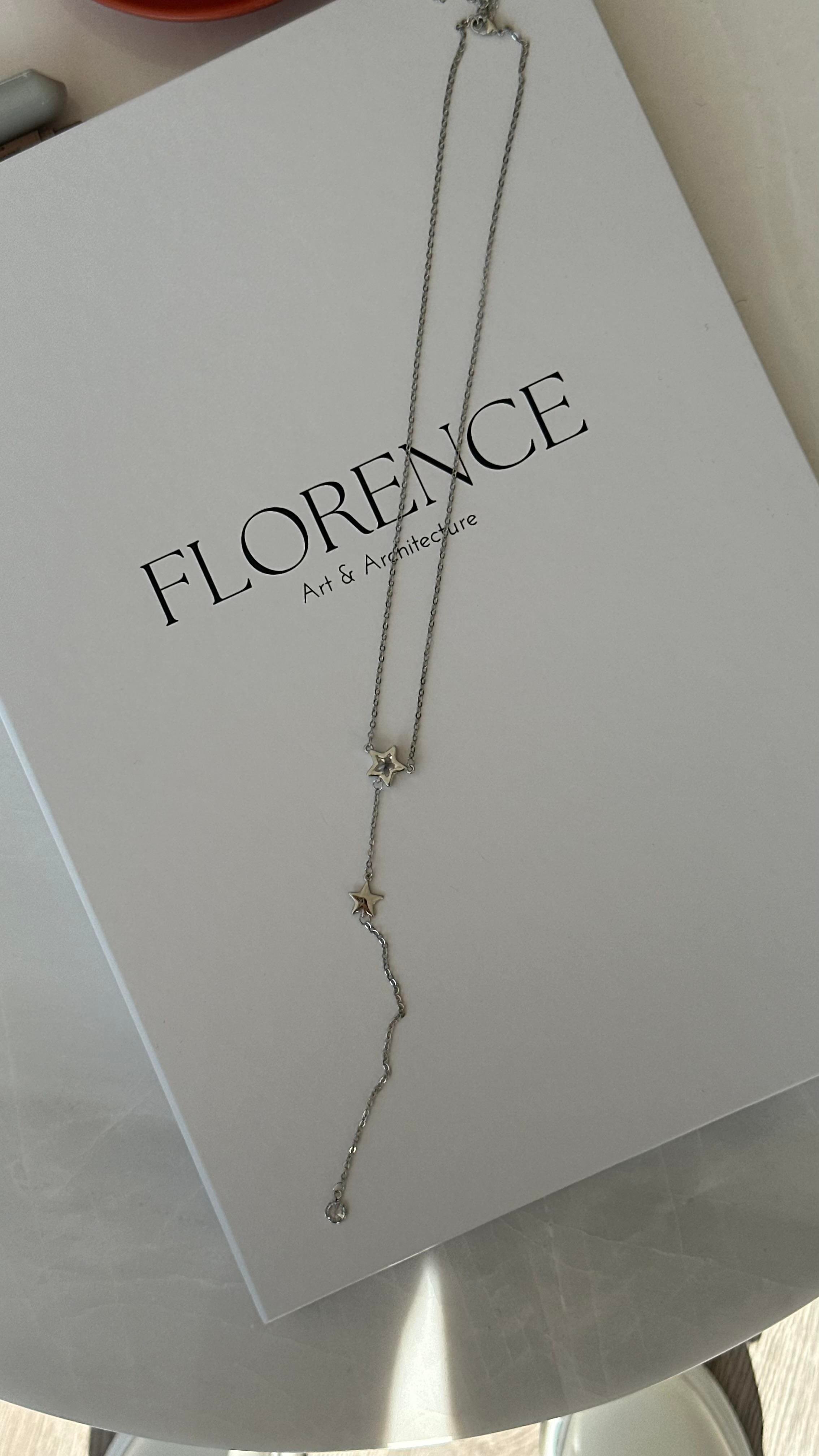 Silver Yıldız Taş Detaylı Kolye