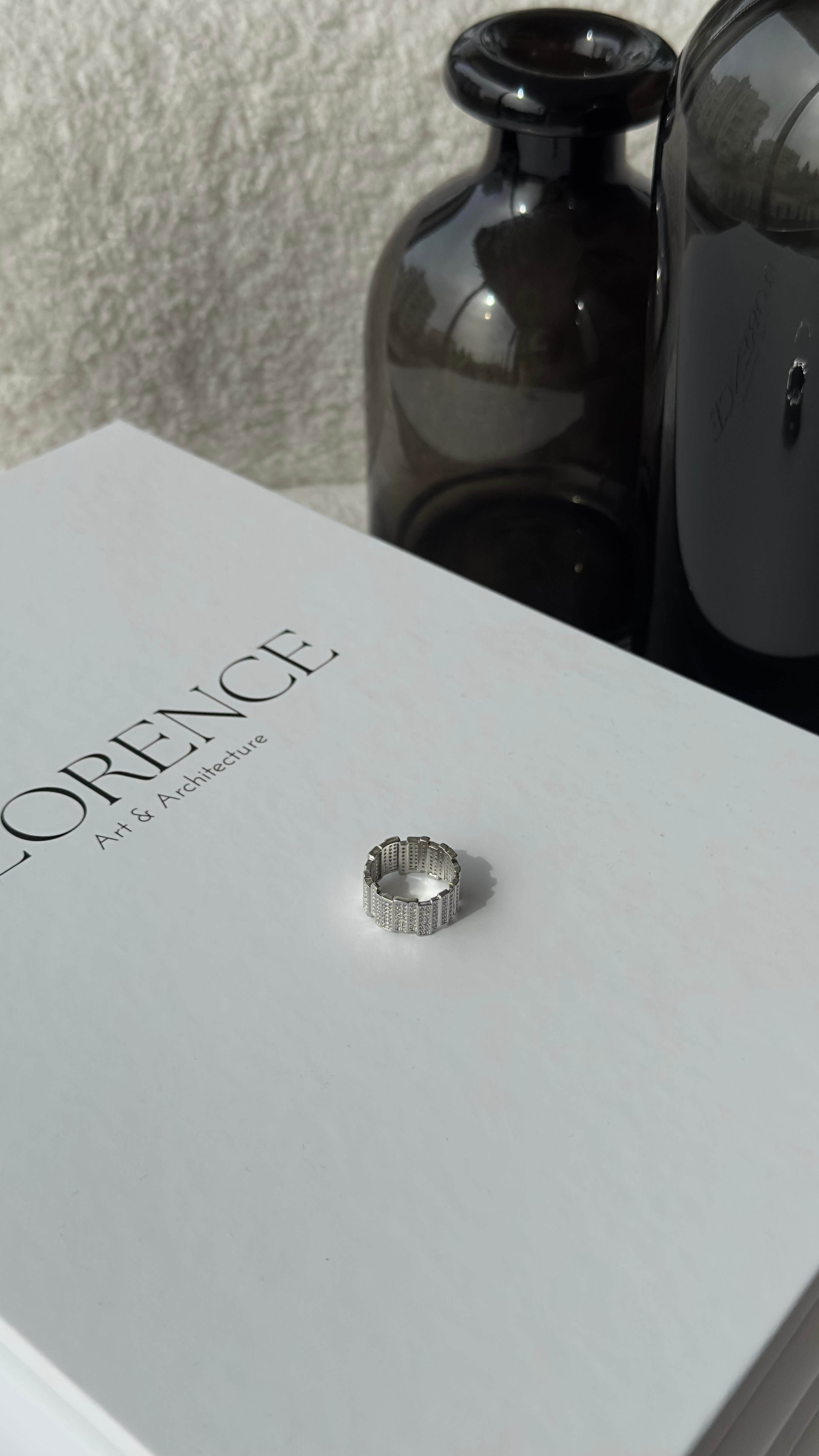 Silver Zirkon Taşlı Ayarlanabilir Yüzük