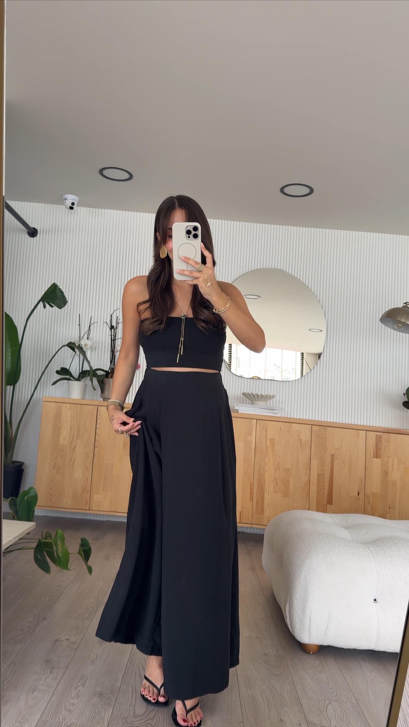 Siyah Beli Lastikli Pareo Pantolon