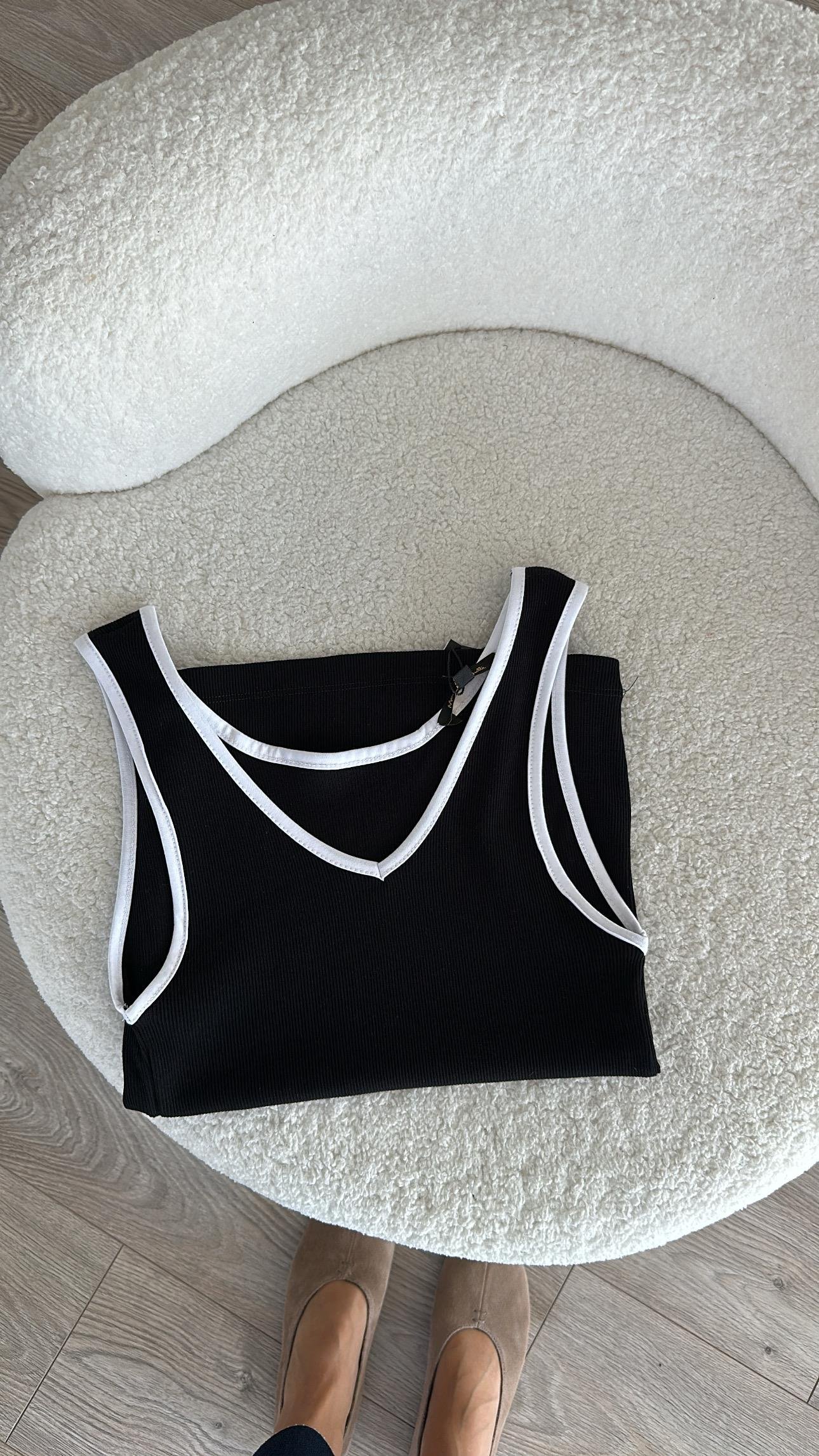 Siyah Beyaz Biyeli Fitilli Marka Model Atlet 