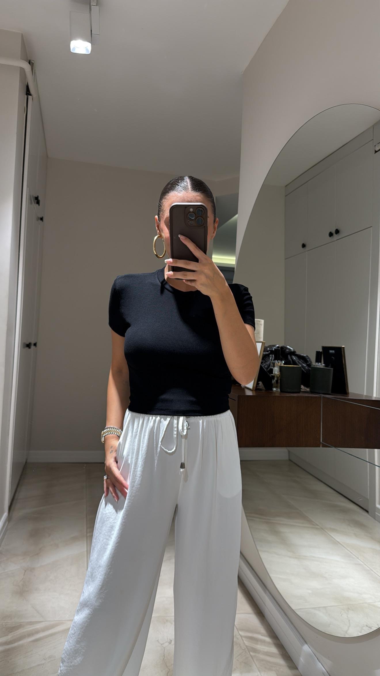 Siyah Crop Basic Ravi Tshirt