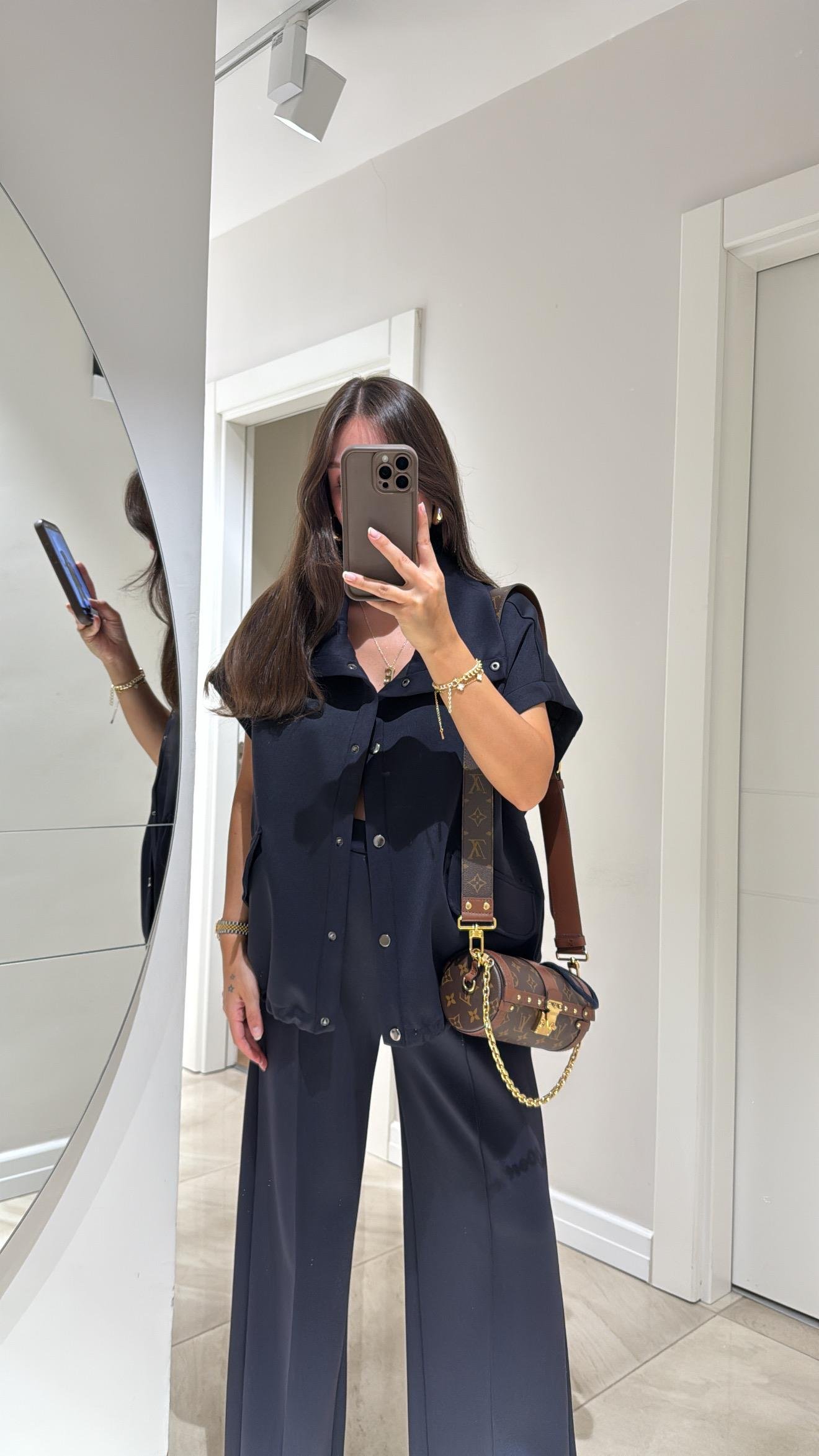 Siyah Dalgıç Kumaş Bel Büzgülü Yelek