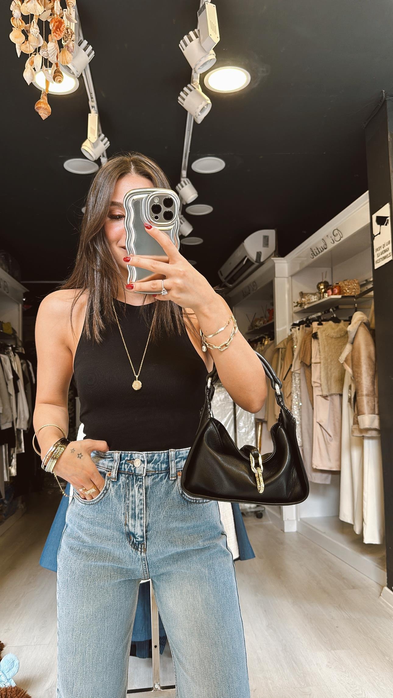 Siyah Halter Yaka Dilvin Atlet