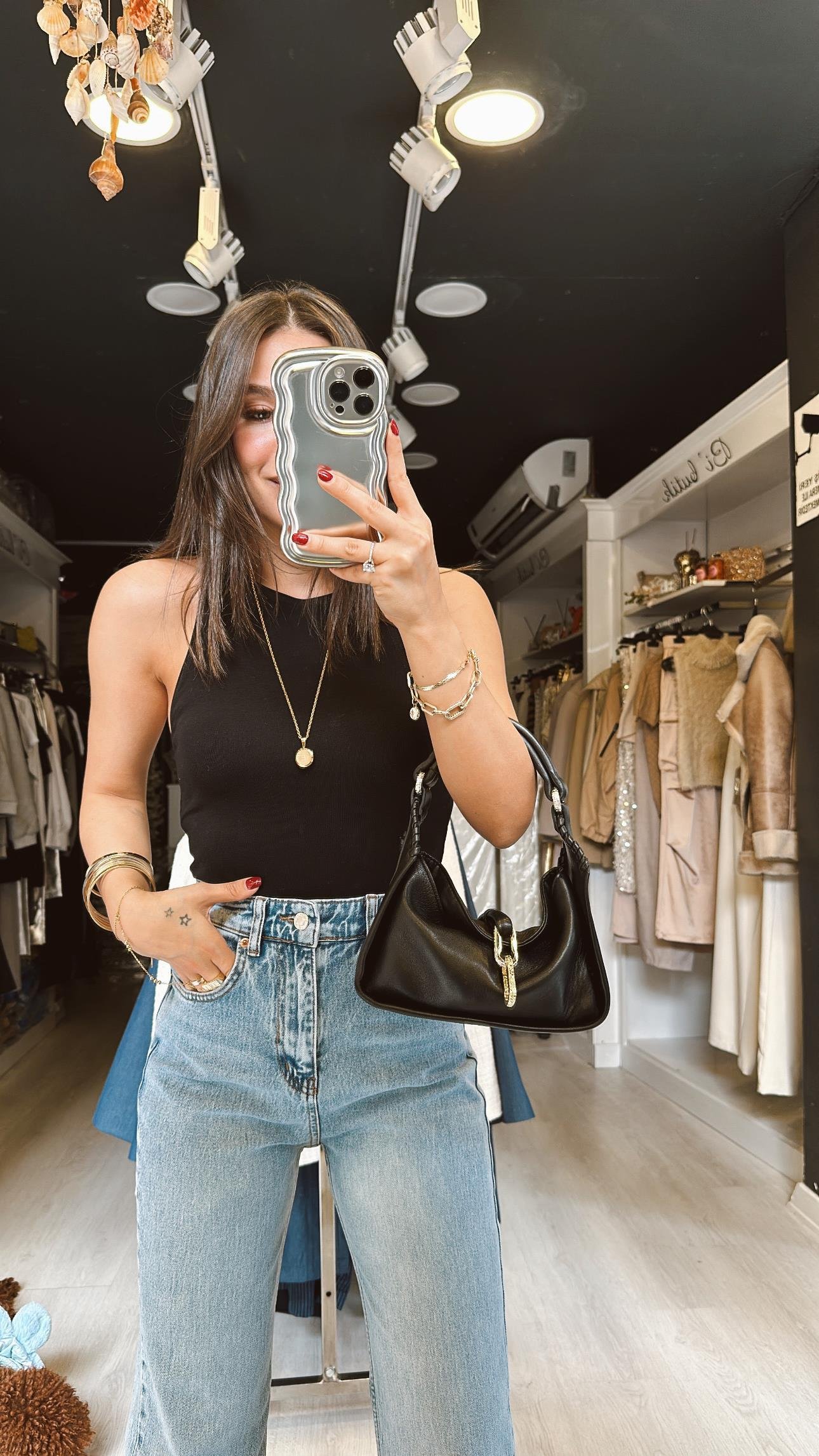 Siyah Halter Yaka Dilvin Atlet