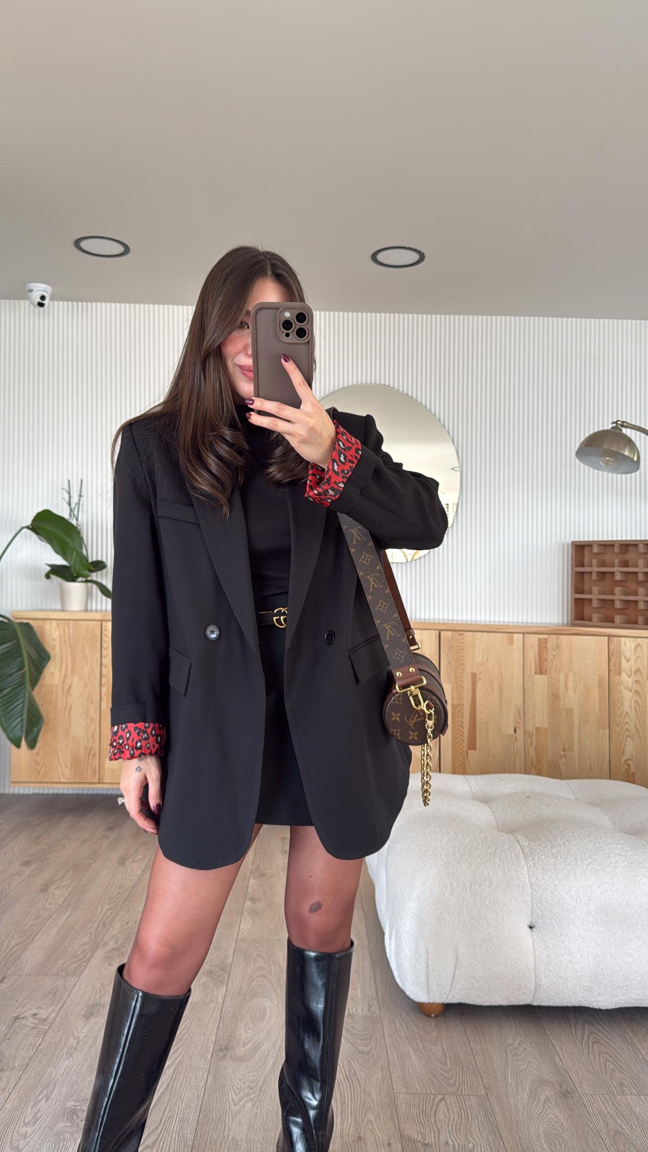 Siyah Leoapar Astarlı Marka Model Blazer Ceket 