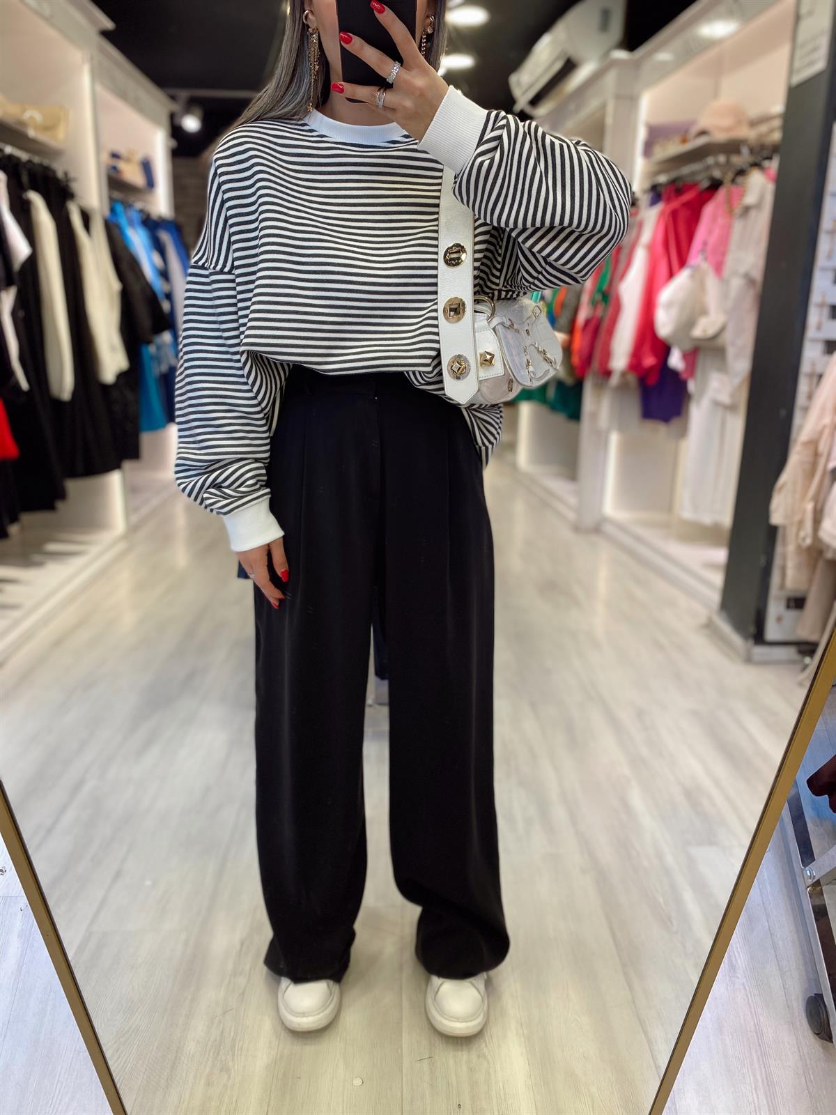 Siyah Renk Maskülen Bol Paça Pantolon