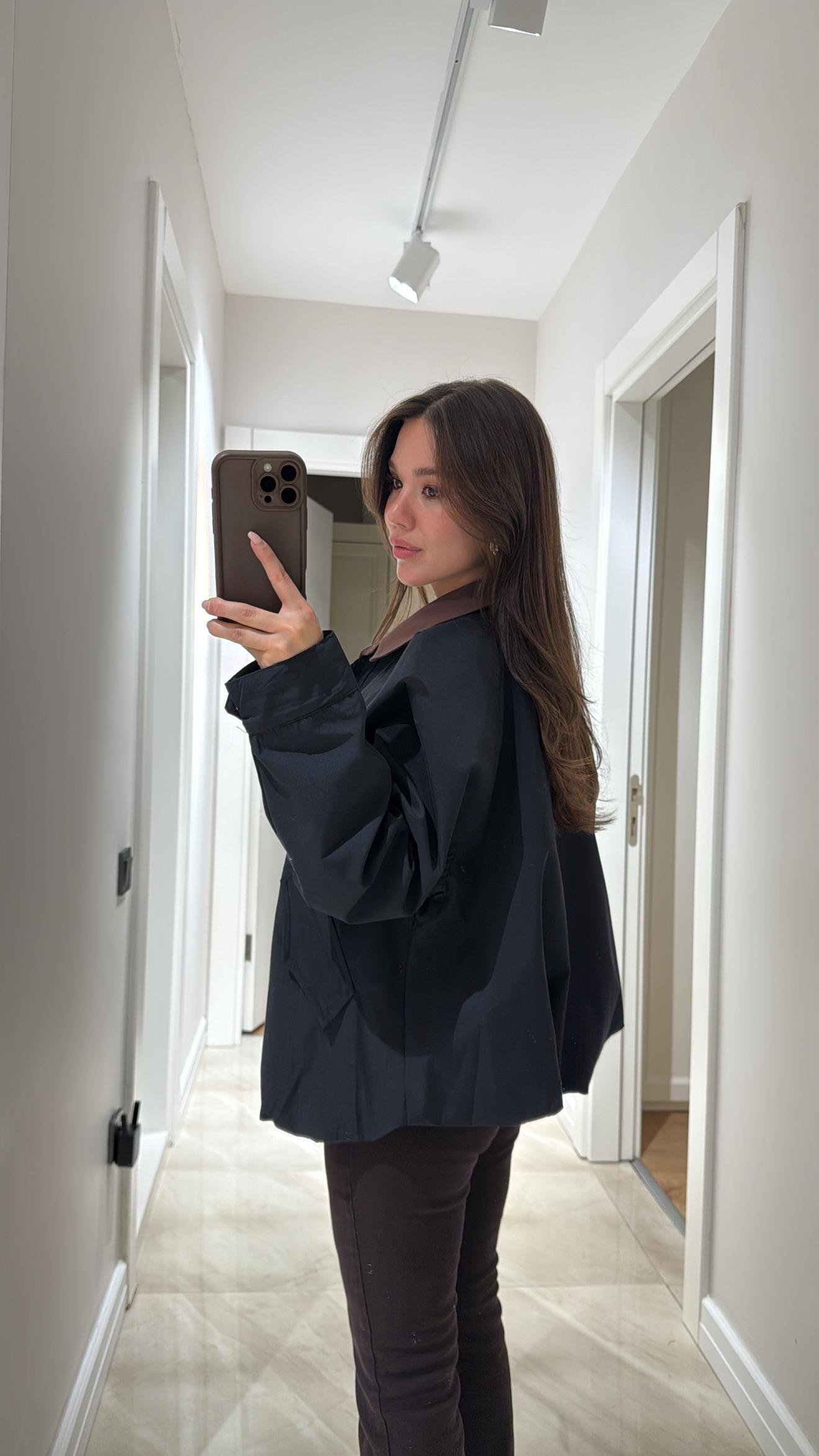 Siyah Yan Cepli Marka Model Bomber Ceket