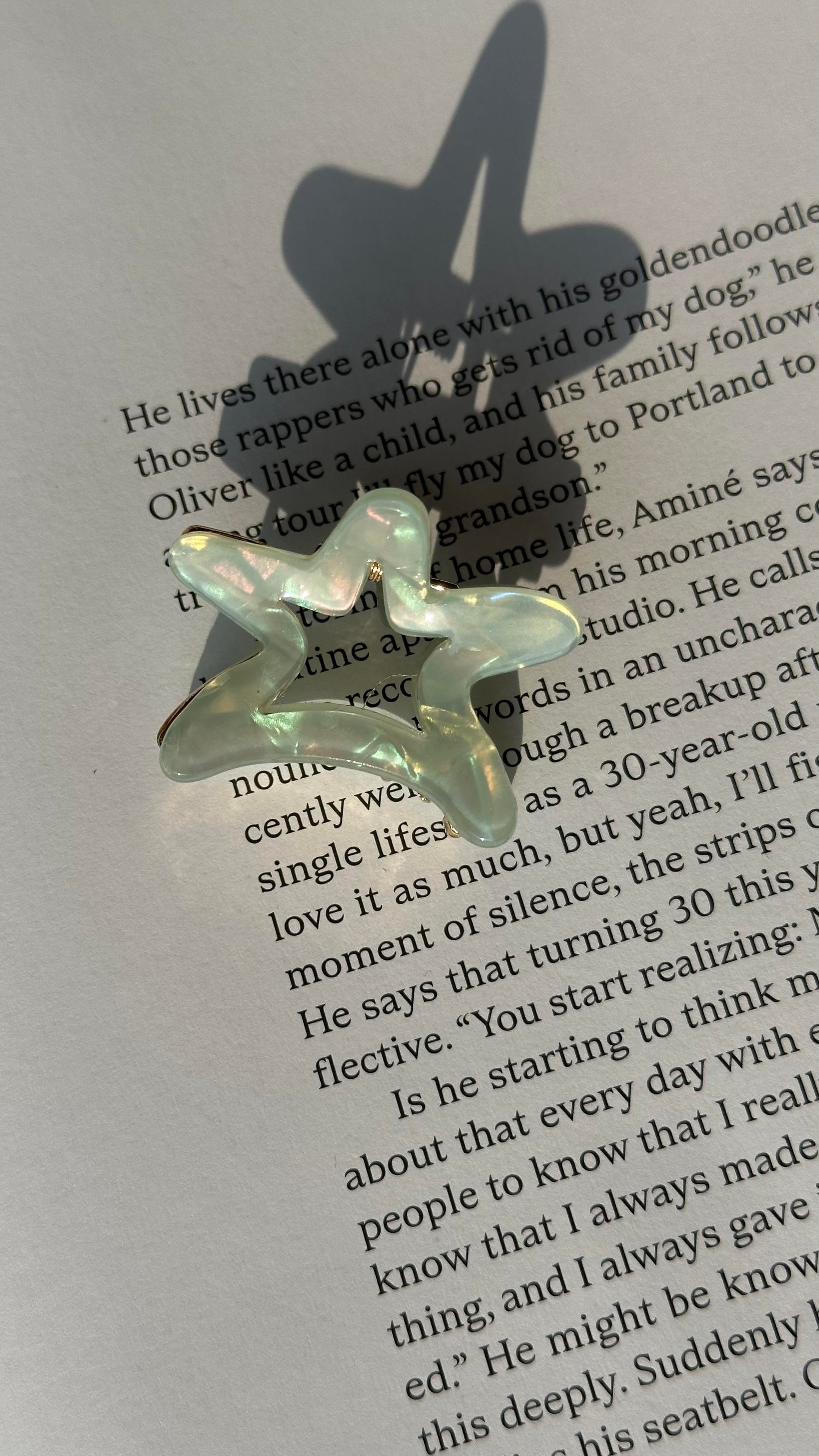 Su Yeşili  Hologramlı Yıldızlı Mandal Toka