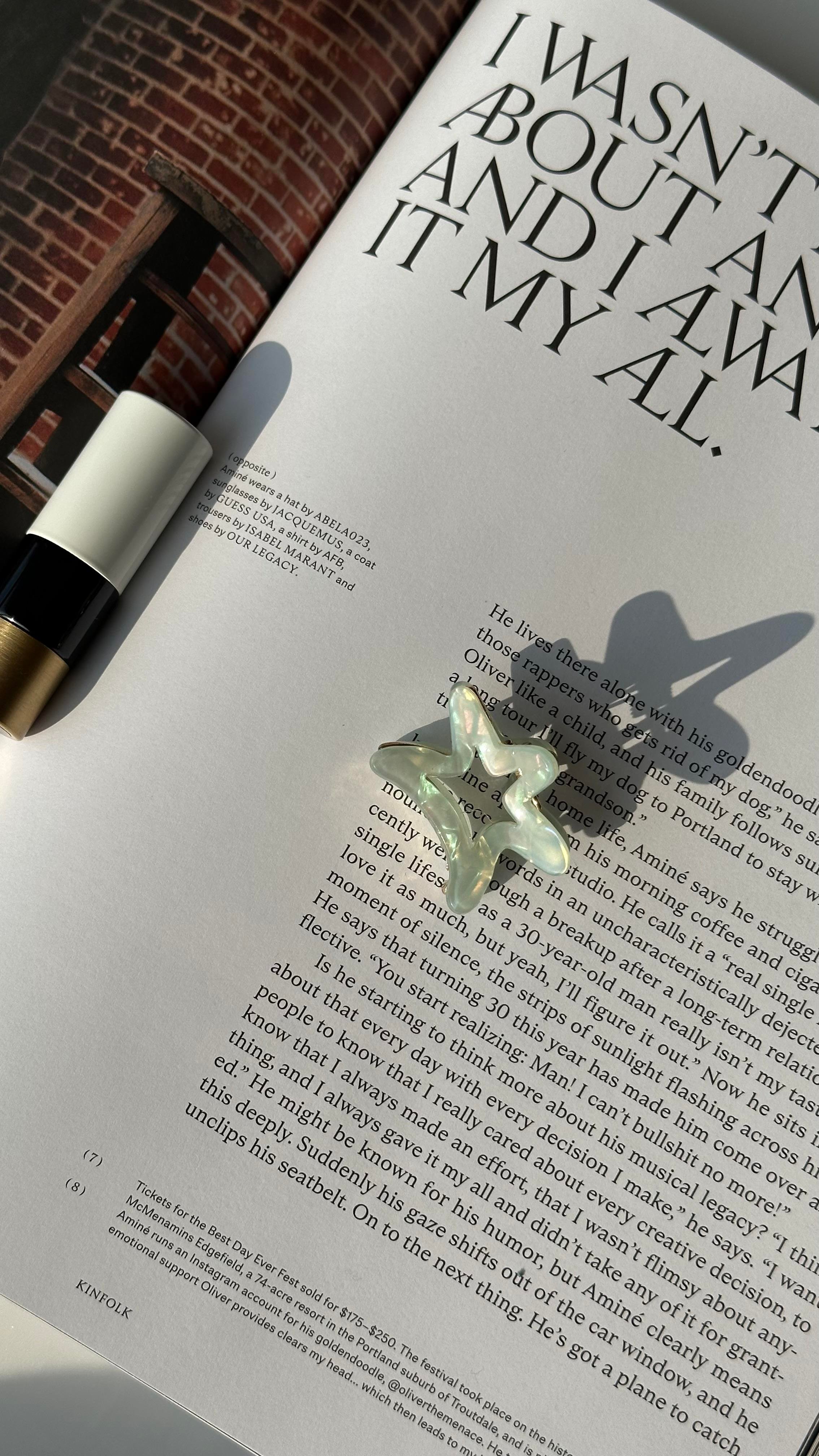 Su Yeşili  Hologramlı Yıldızlı Mandal Toka