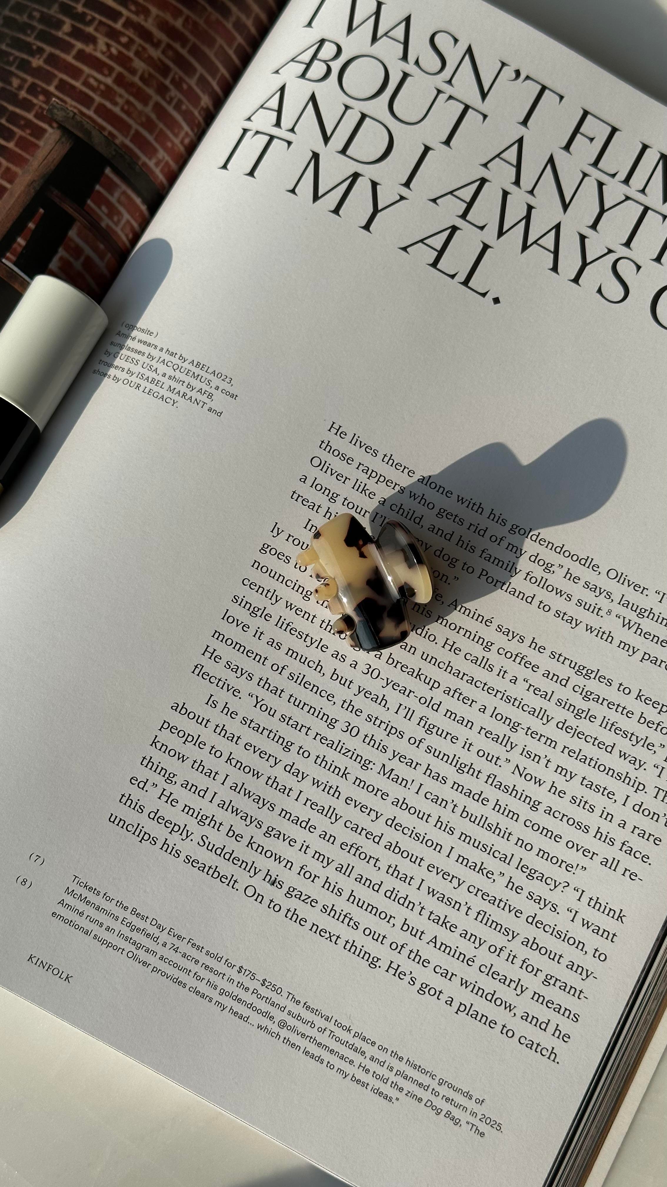 Taş Kahve Desenli Mandal Toka