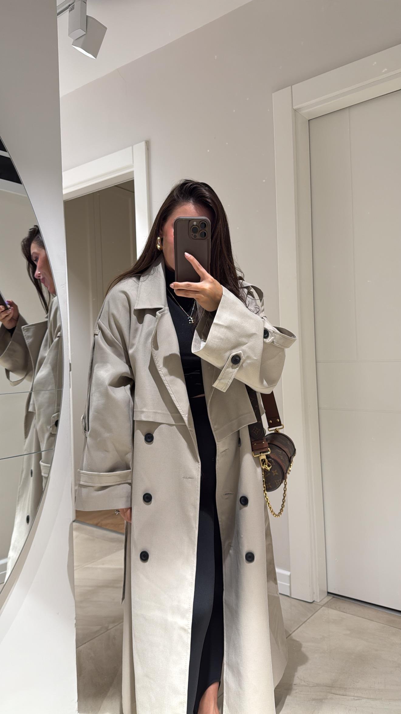 Taş Tokalı Premium Oversize Trenç