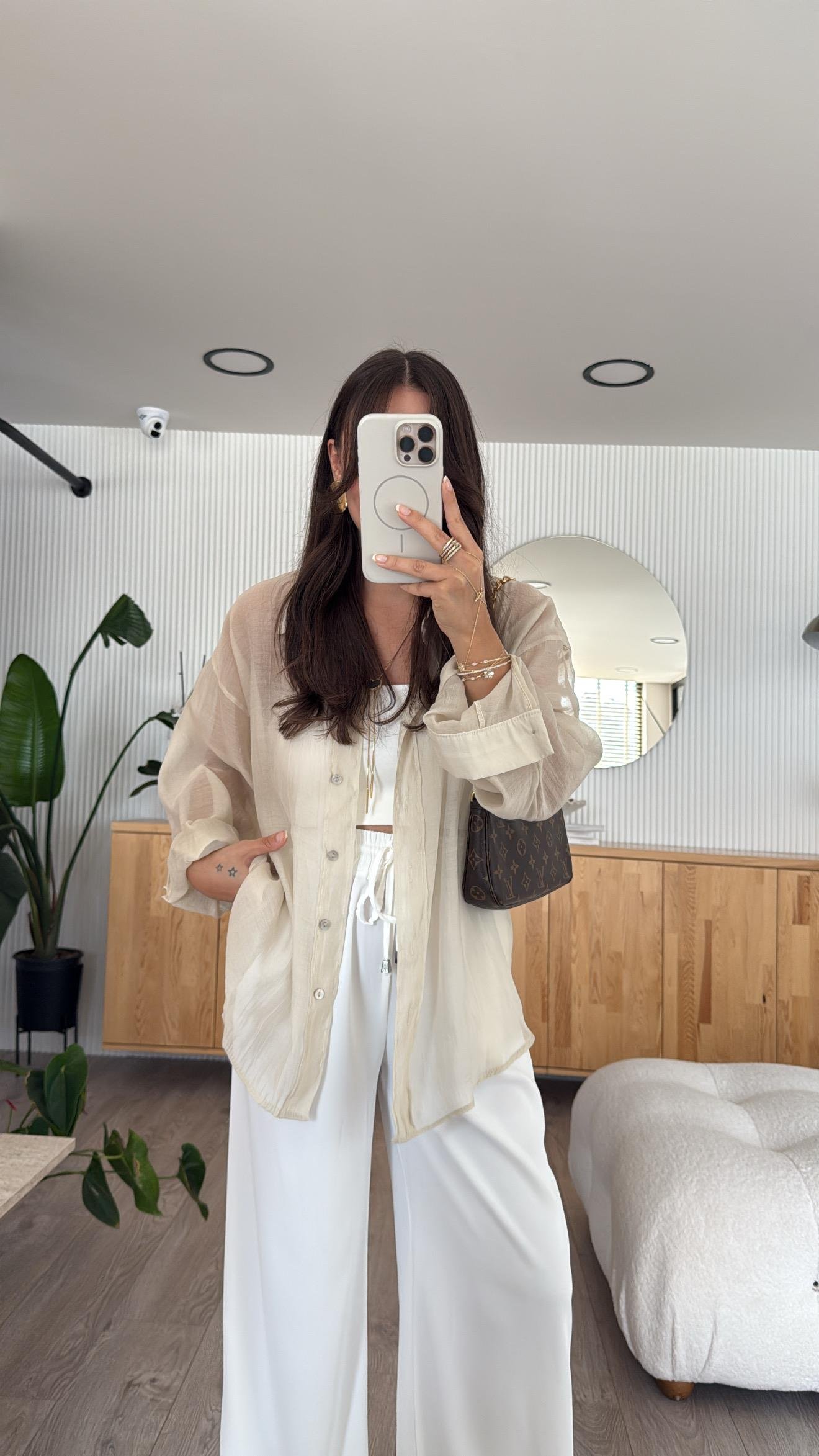 Taş Transparan İpeksi Gömlek 