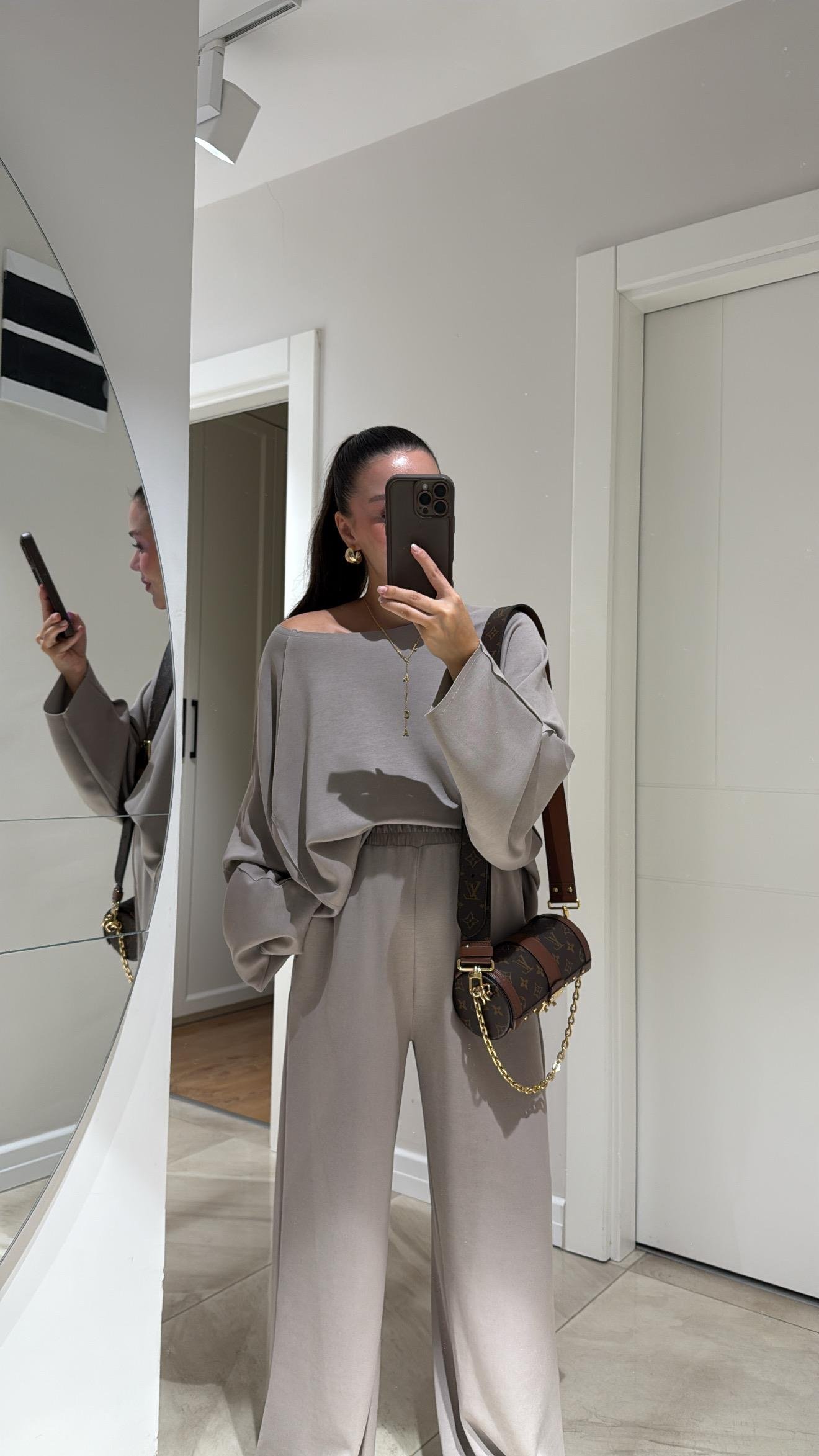 Vizon Kesik Detaylı Sweat Modal Takım