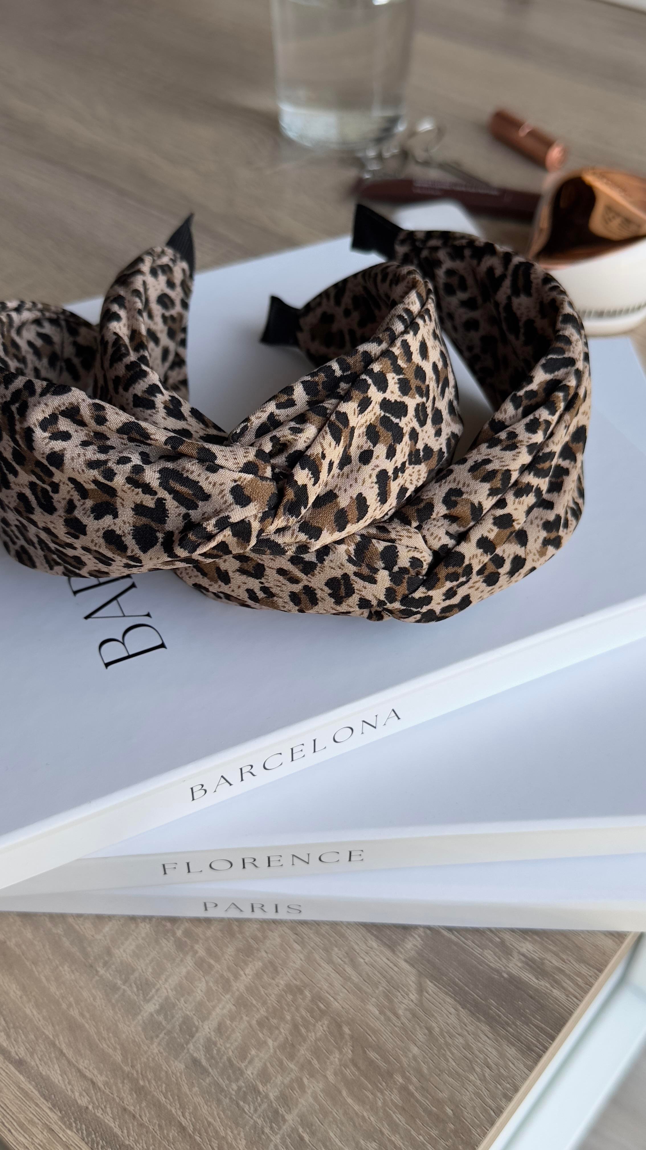 Vizon Leopar Düğüm Saç Bandı Taç