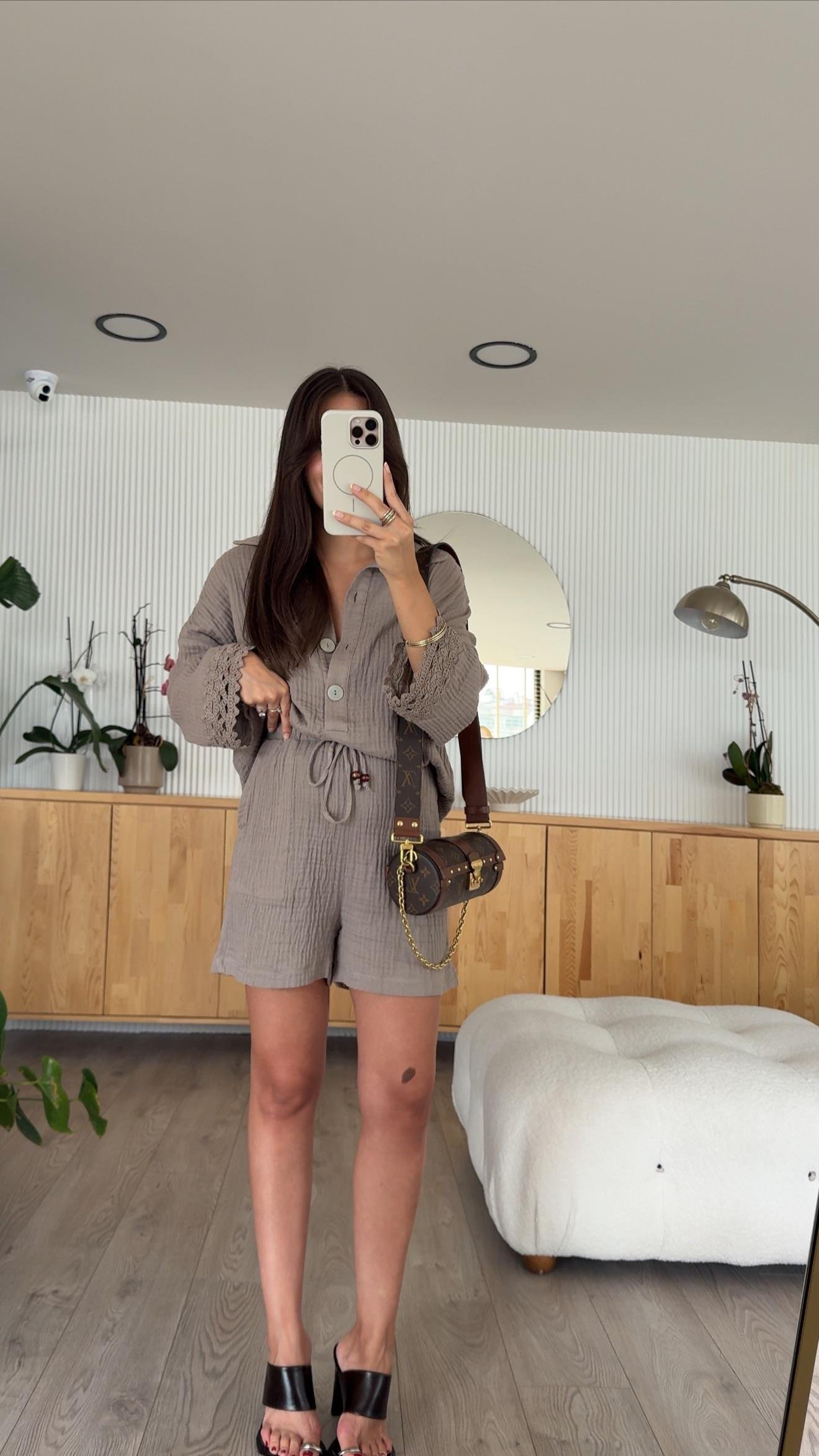 Vizon Müslin Kumaş Gömlek Şort Takım