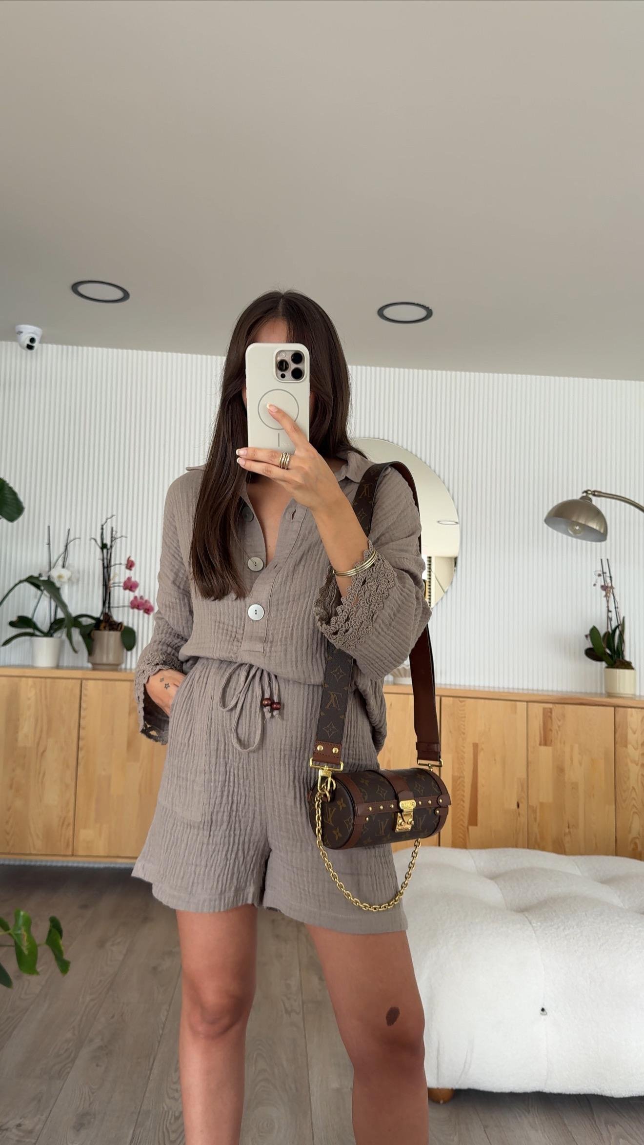 Vizon Müslin Kumaş Gömlek Şort Takım