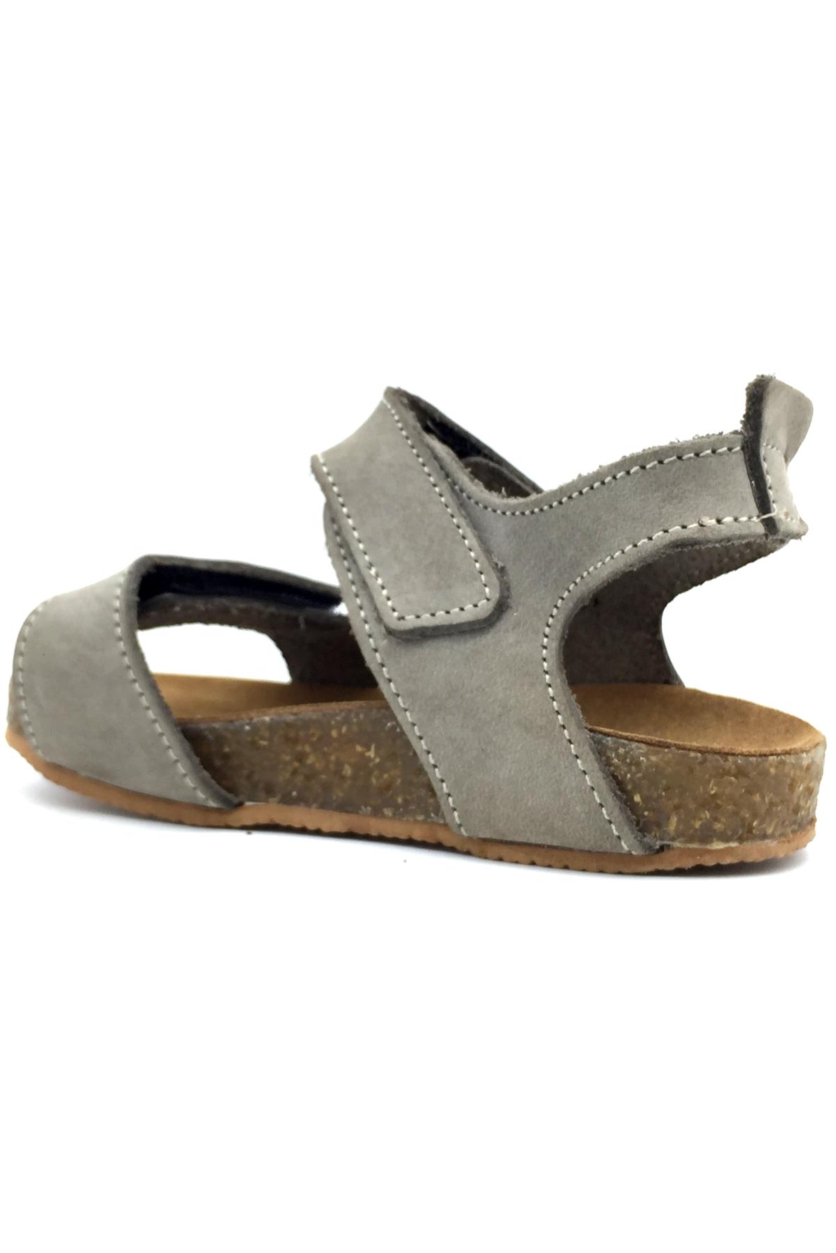 Ayarlanabilir Cırtlı Mantar Taban Sandalet Gri