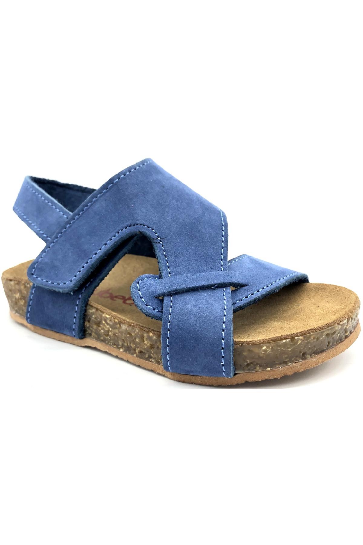 Çapraz Bantlı Deri Sandalet Kot