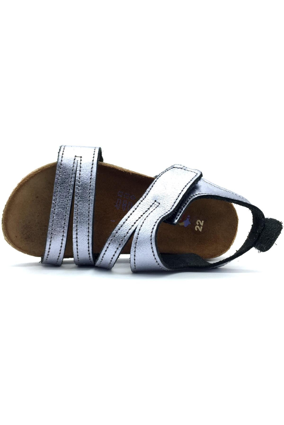 Çarpı Mantar Taban Sandalet Platin