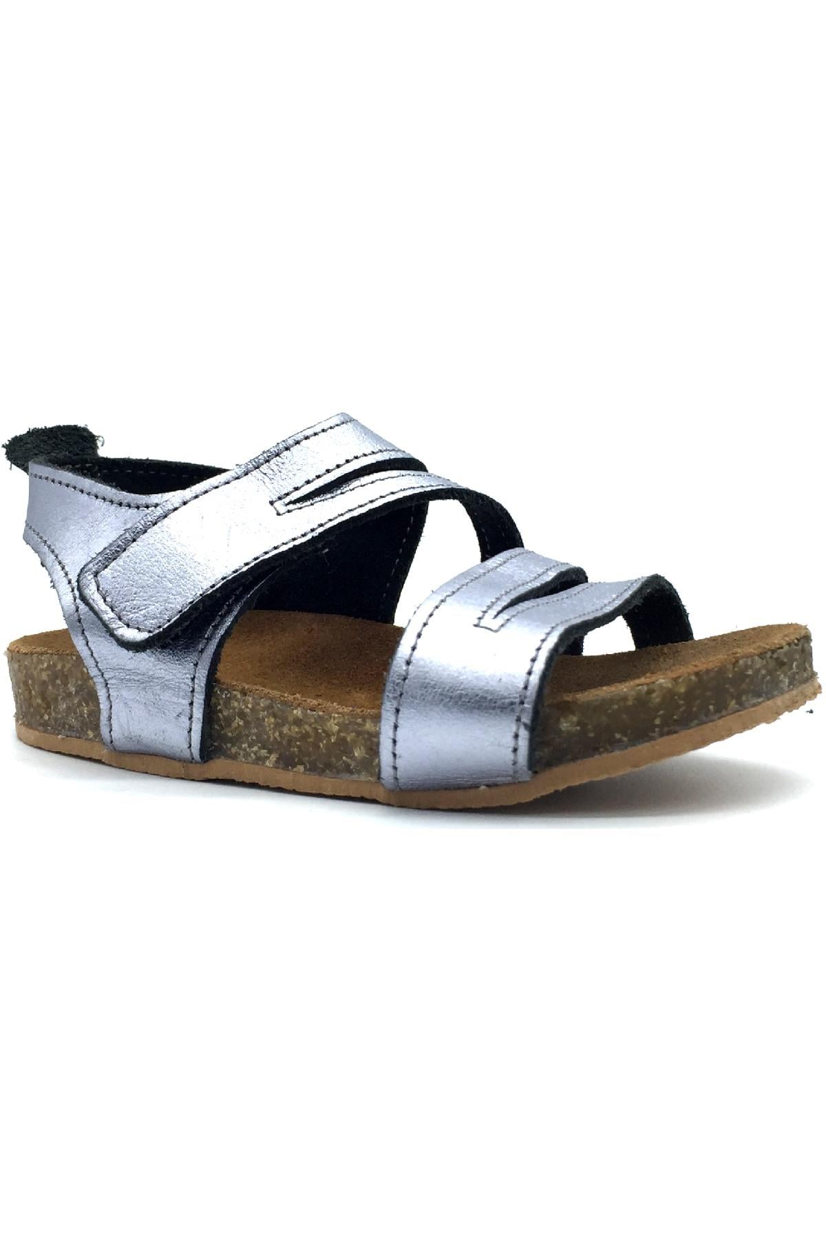 Çarpı Mantar Taban Sandalet Platin