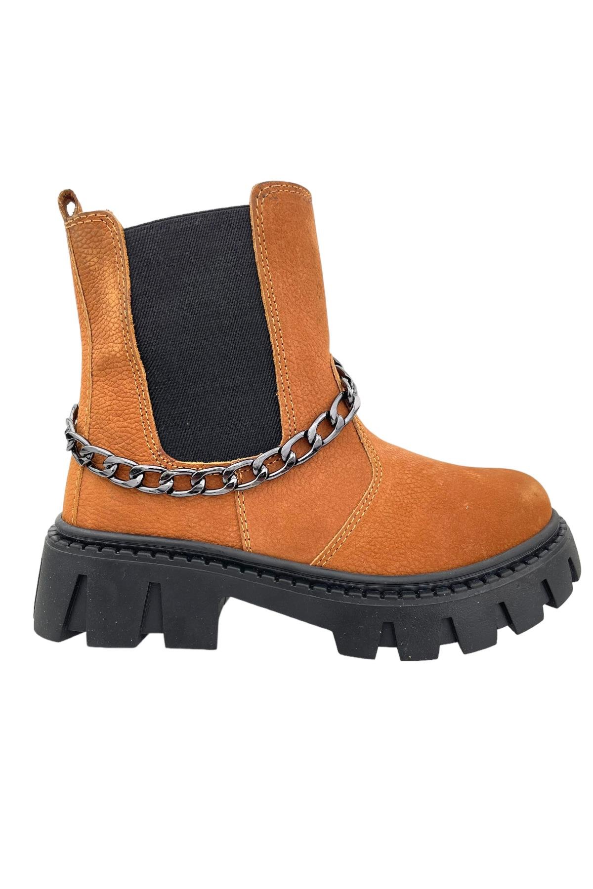 Chelsea Kız Çocuk Deri Kısa Çizme Tarçın