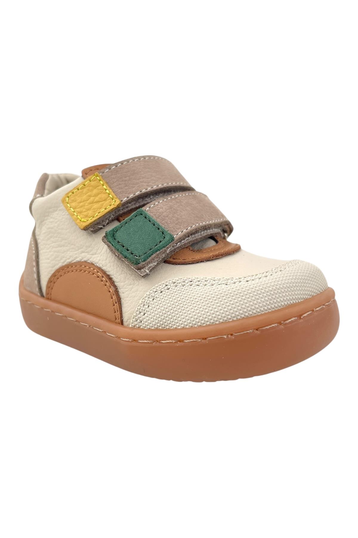 Chico Cırtlı Hafif Deri Bot Bej-Yeşil