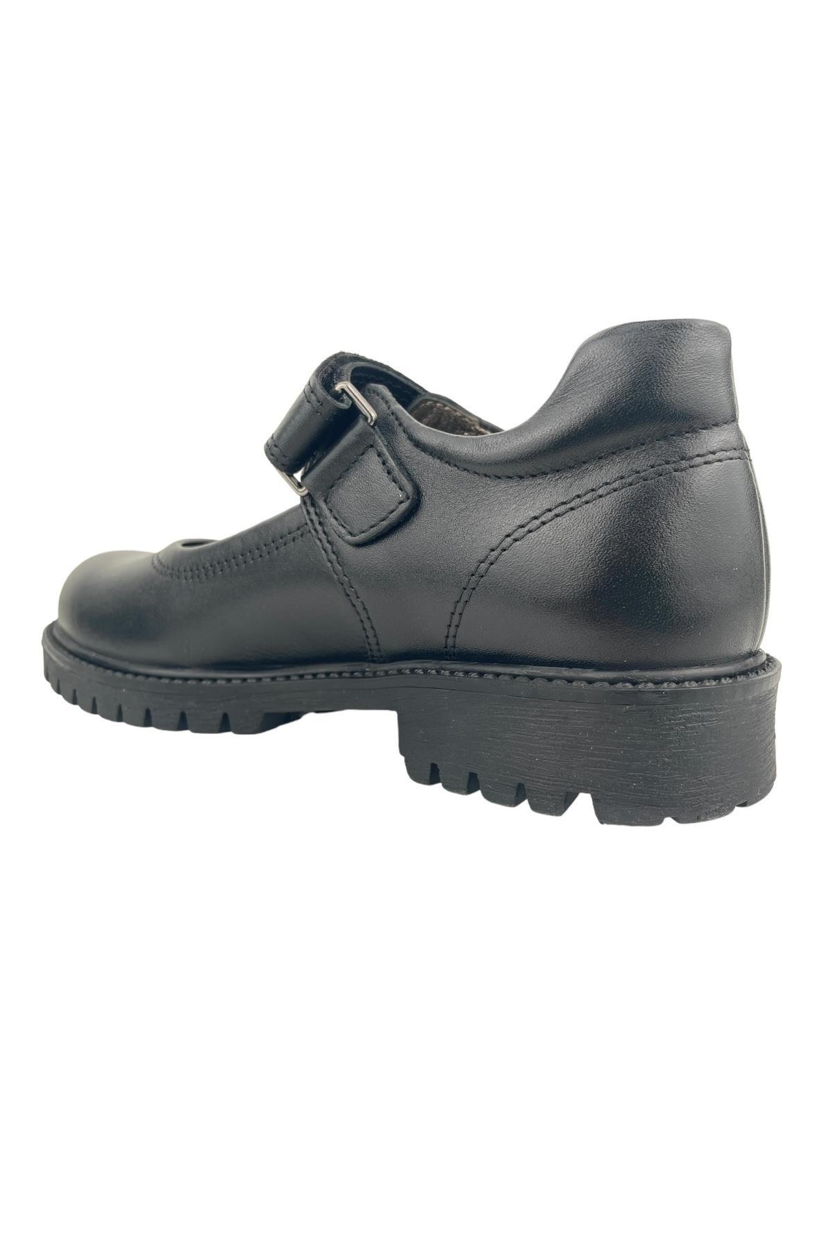 Cırtlı Siyah Rugan Okul Ayakkabısı Mary Jane Siyah