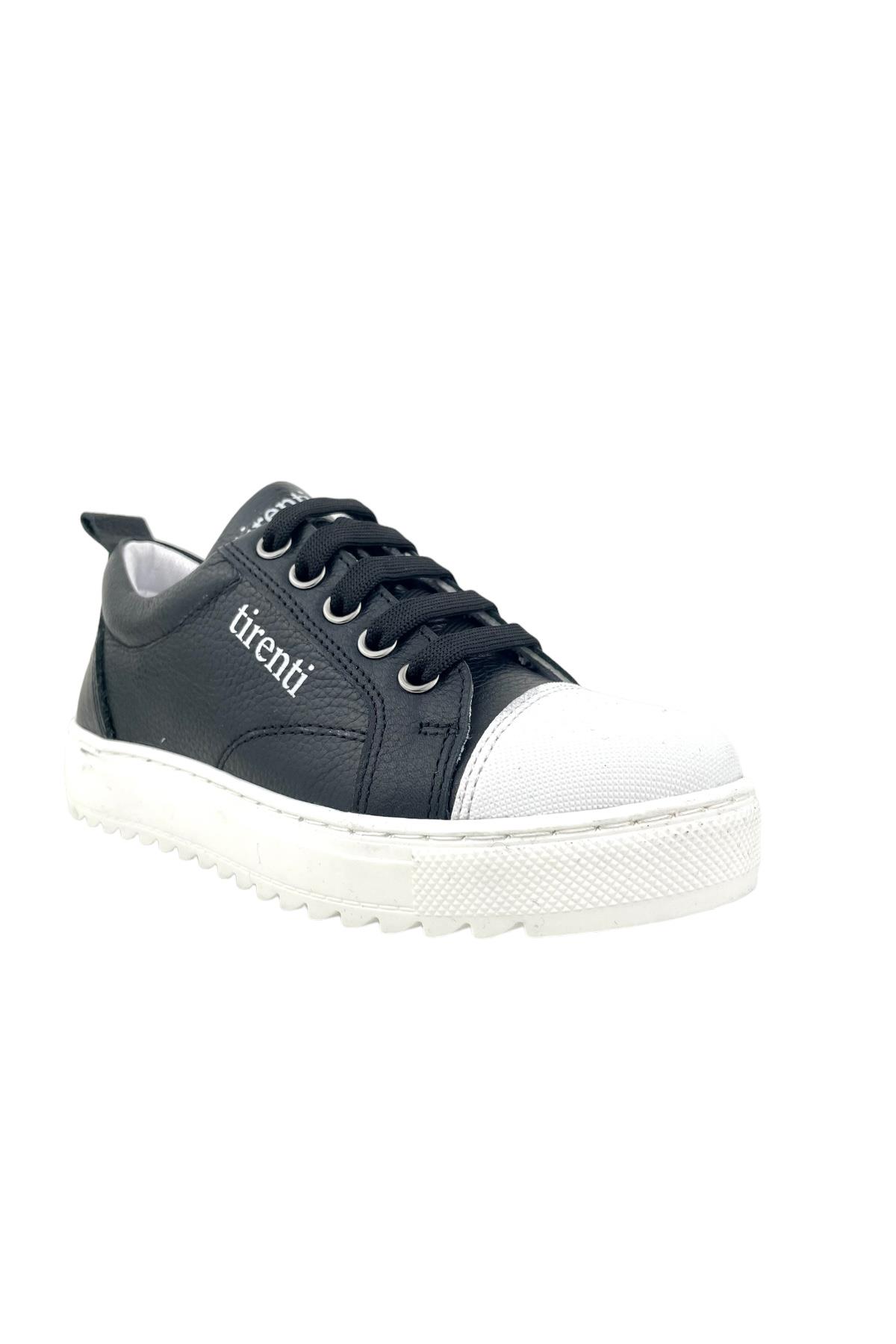 Cotton Hakiki Deri ve Ortopedik Çocuk Ayakkabısı Siyah