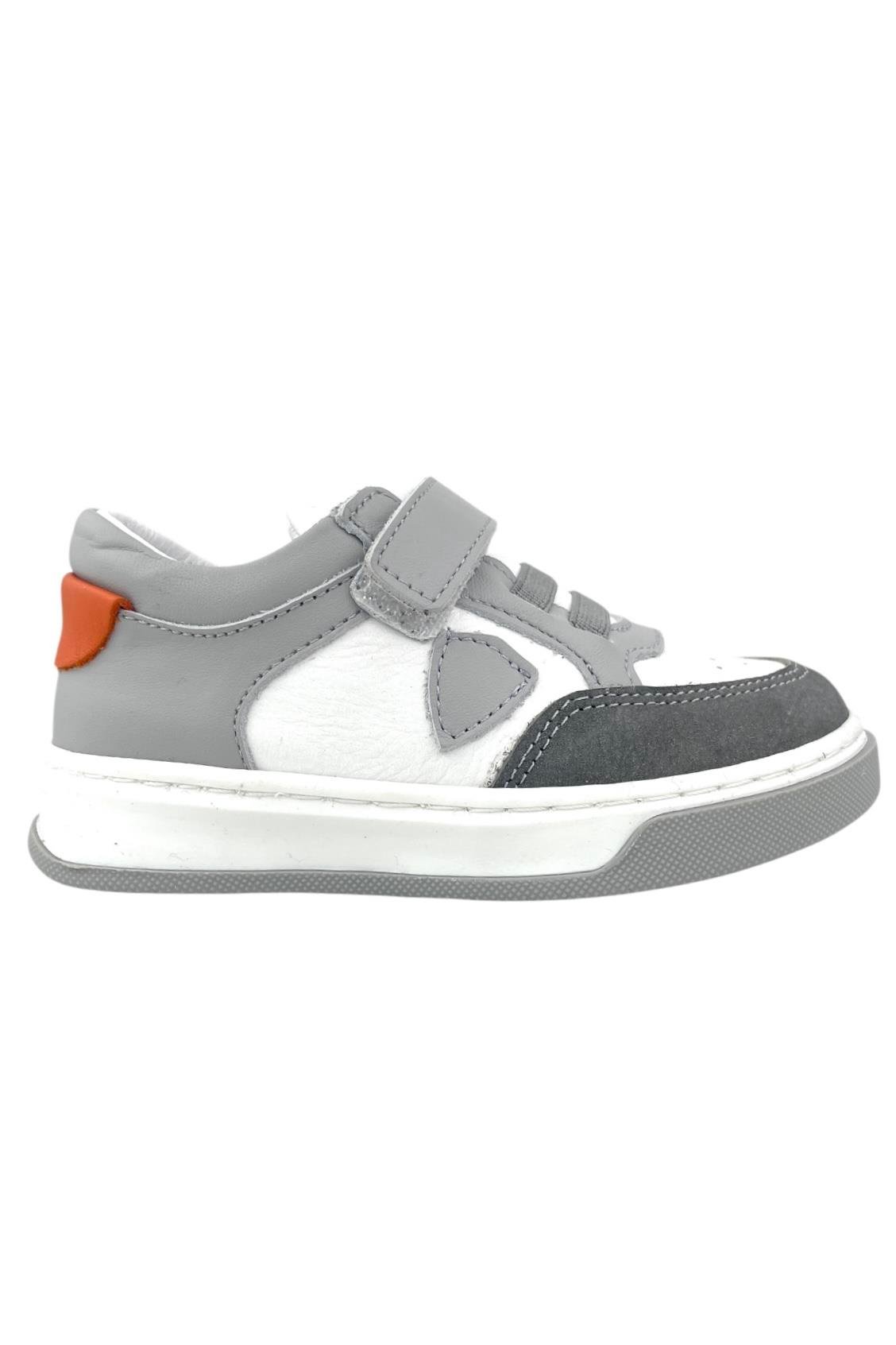 Ege Tek Cırtlı Lastikli Geniş Kalıp Günlük Ayakkabı Gri-Beyaz