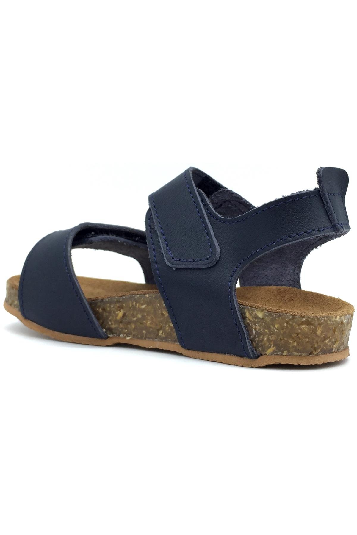 Erkek Çocuk Cırtlı Mantar Taban Sandalet Lacivert