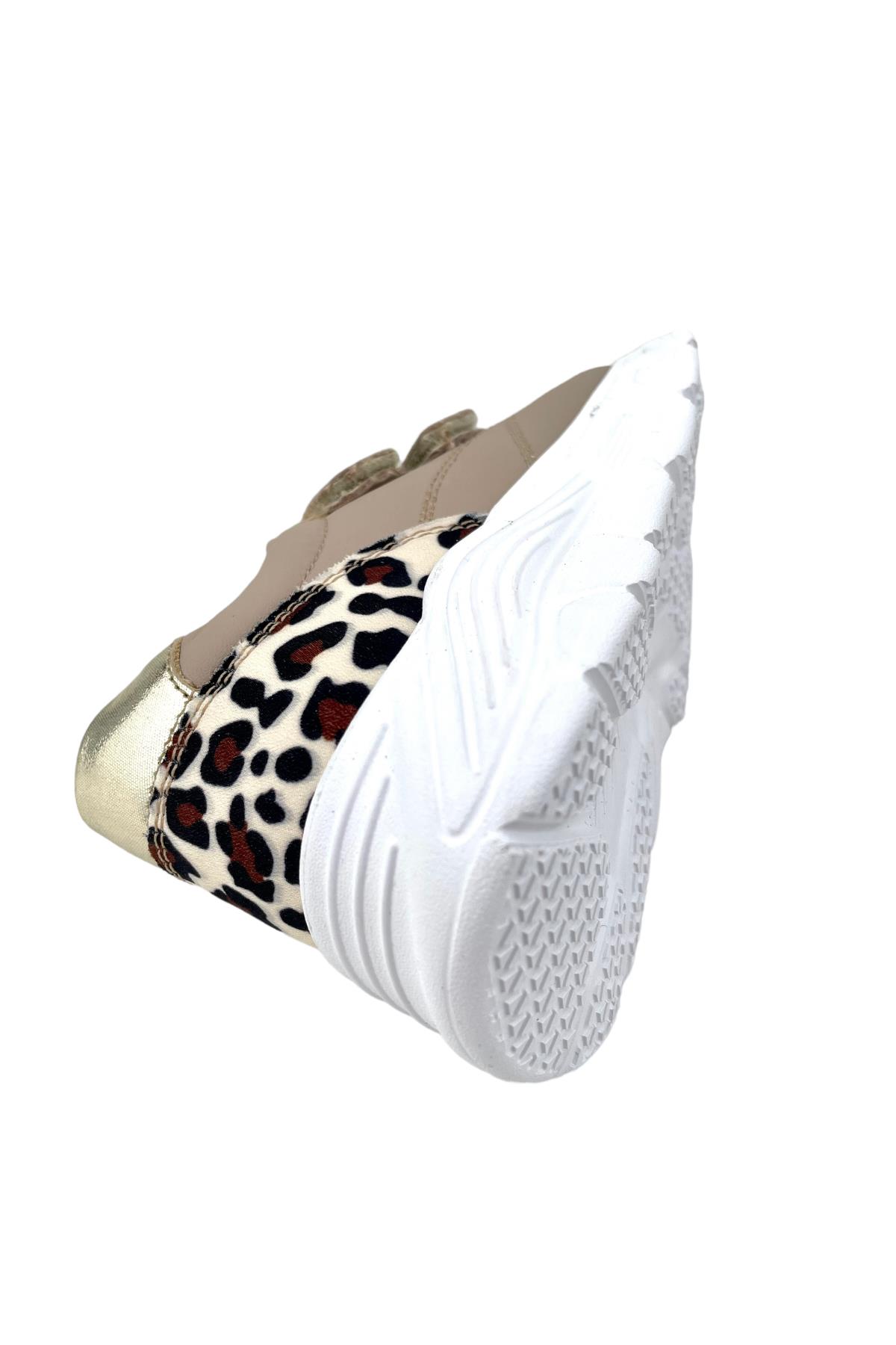 Hakiki Deri Hafif Taban Kız Çocuk Spor Ayakkabısı Kum