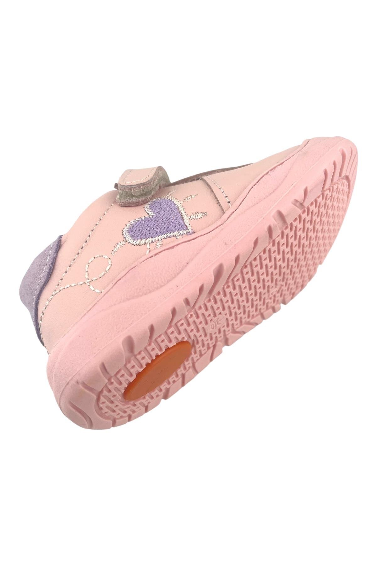 Heart Kız Çocuk İlk Adım Ayakkabısı Pudra