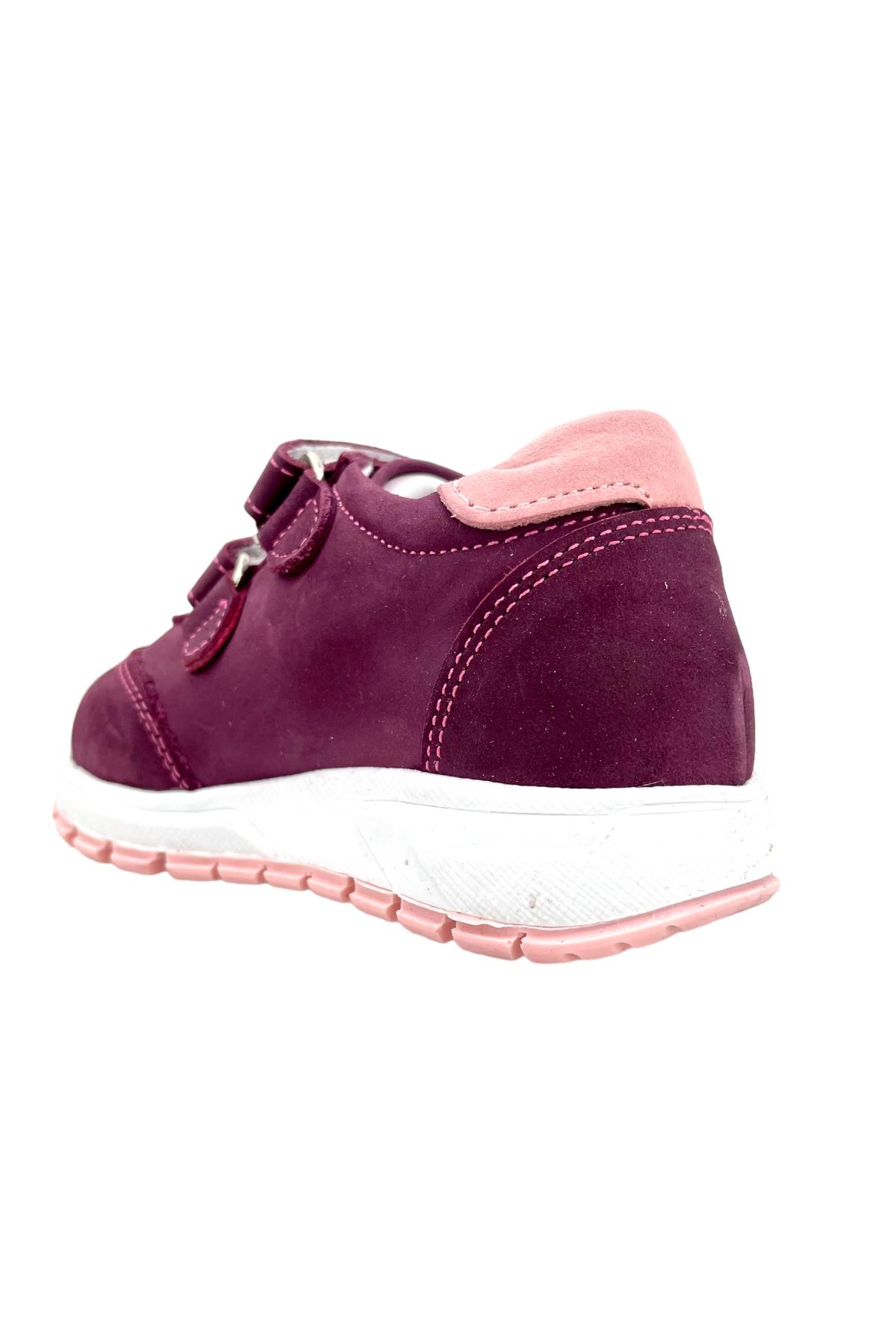 İçi ve Dışı Gerçek Deri Ortopedik Çocuk Ayakkabısı Mor-Pembe