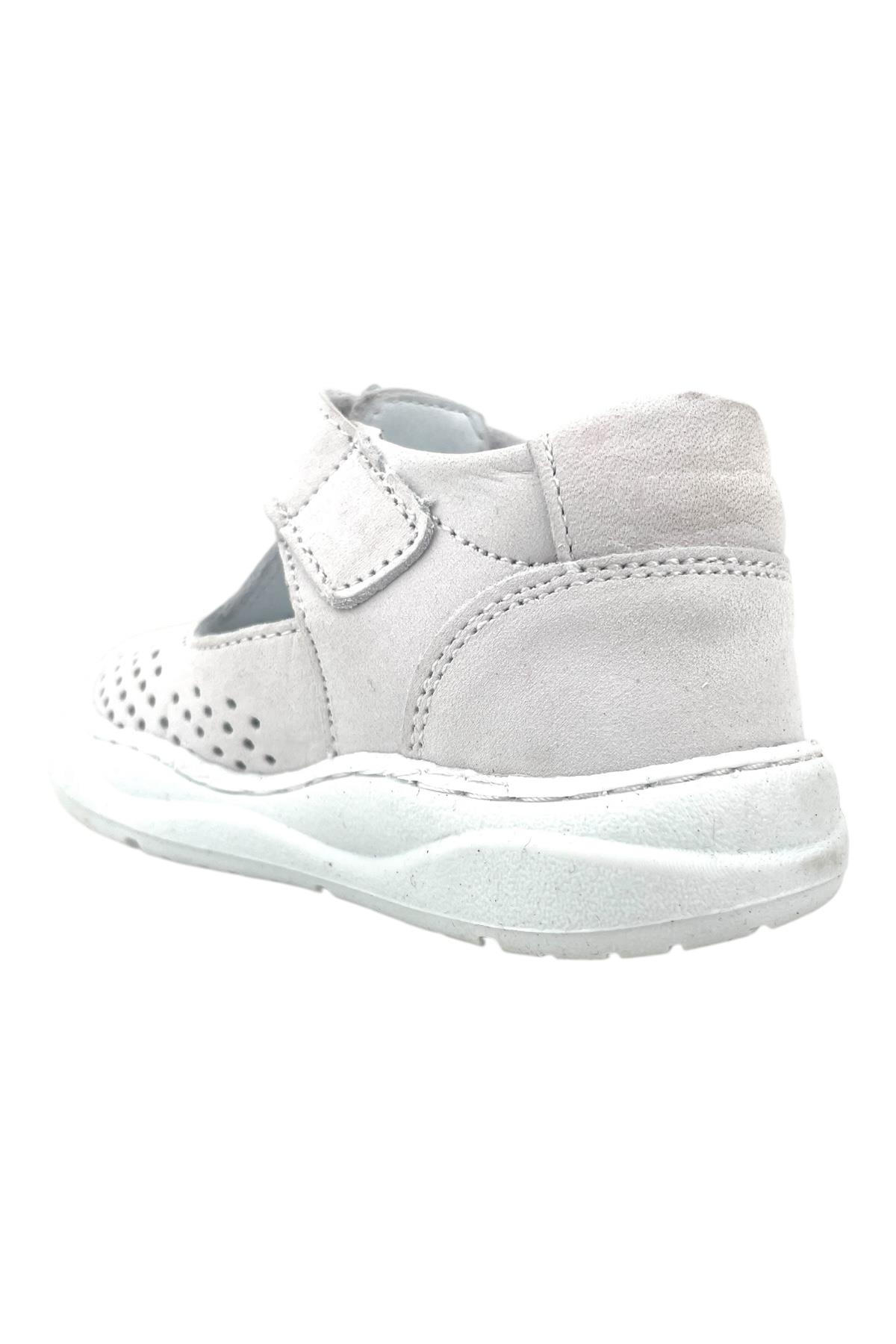 Irish Kız İlk Adım Ayakkabısı Deri ve Direkli Beyaz