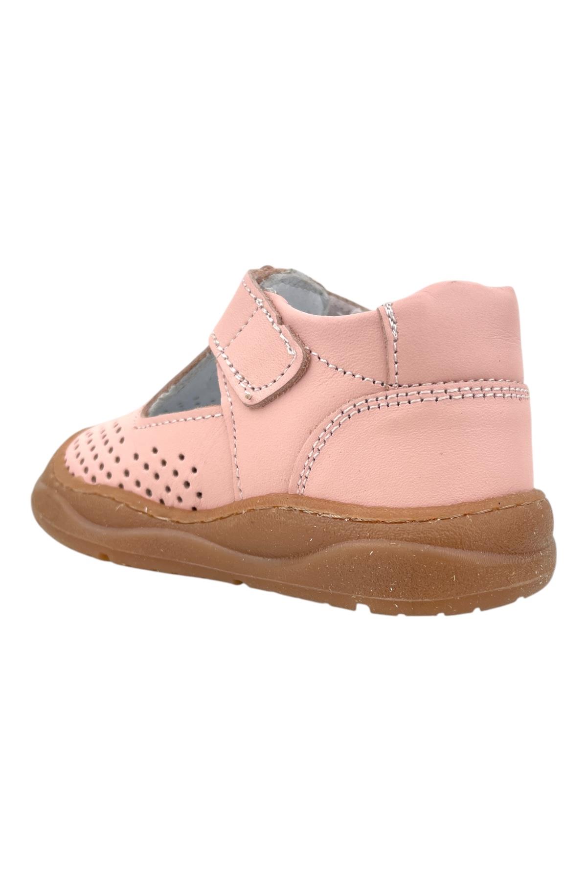 Irish Kız İlk Adım Ayakkabısı Deri ve Direkli Pembe